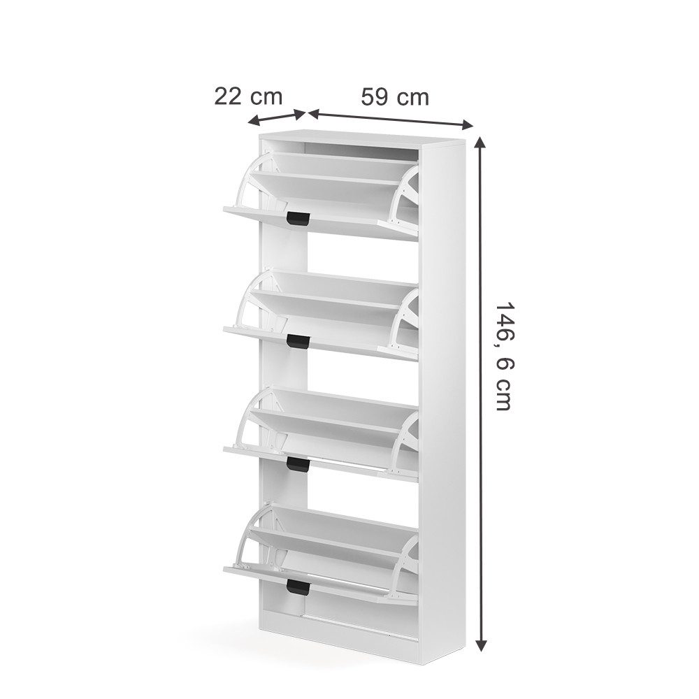 Vicco Schuhkipper Gizmo, Weiß, 59 x 146.6 cm mit 4 Fächern (1 St)