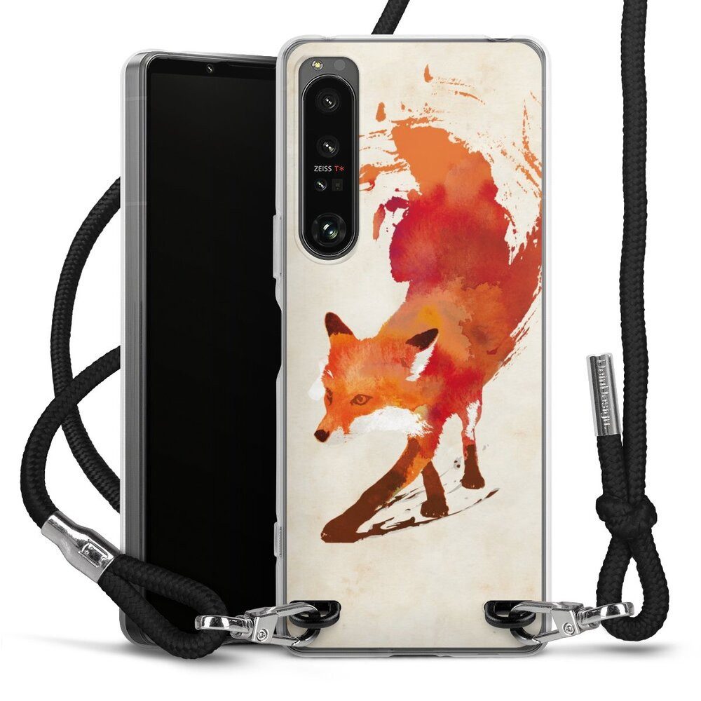 DeinDesign Handyhülle Fuchs Graphic Vulpes Vulpes, Sony Xperia 1 IV Handykette Hülle mit Band Case zum Umhängen