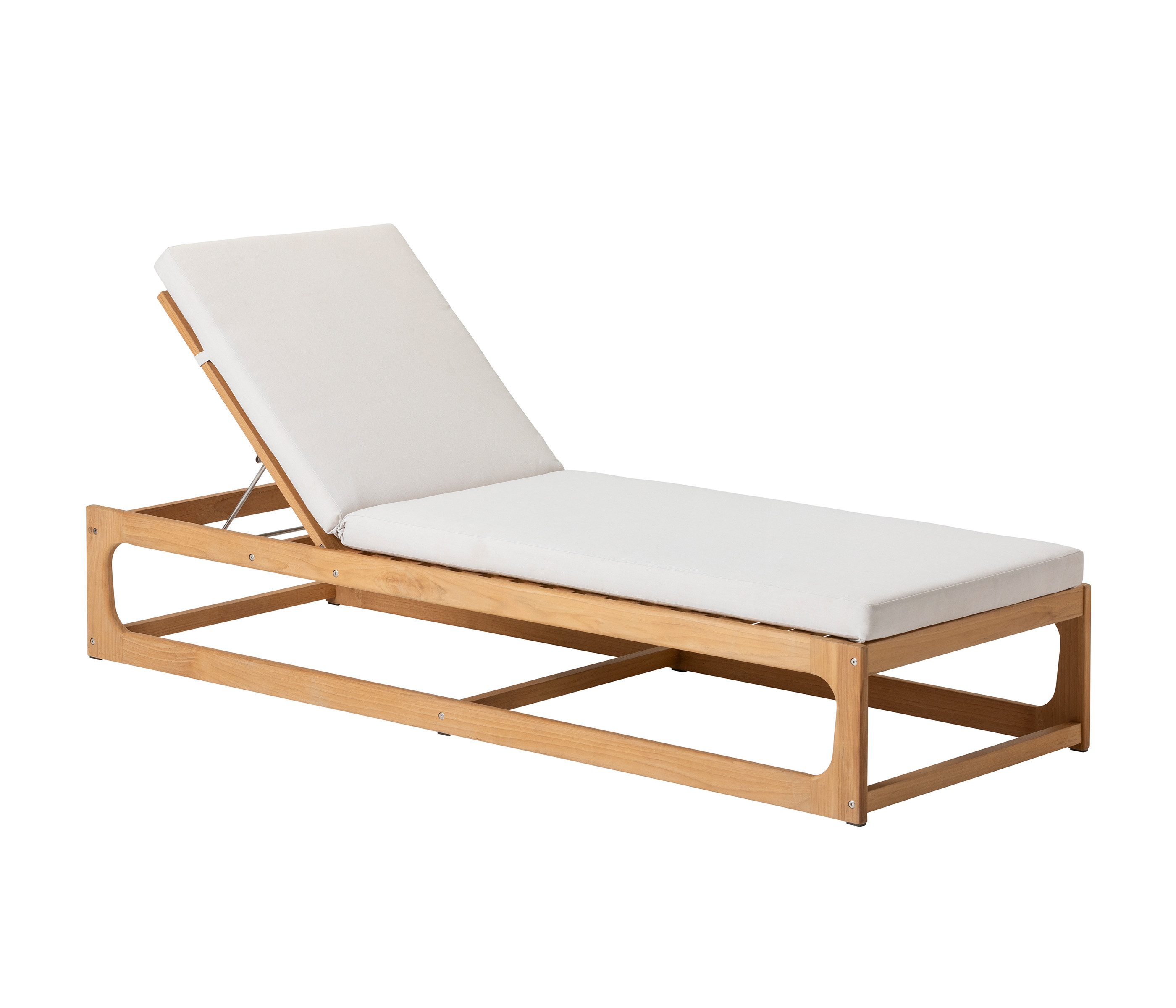 Dehner Gartenliege Port-au-Prince, 75 x 90 x 208 cm B/H/T, FSC®-zertifiziertes Teakholz, komfortable Sonnenliege mit 4-fach verstellbarem Kopfteil und Polster