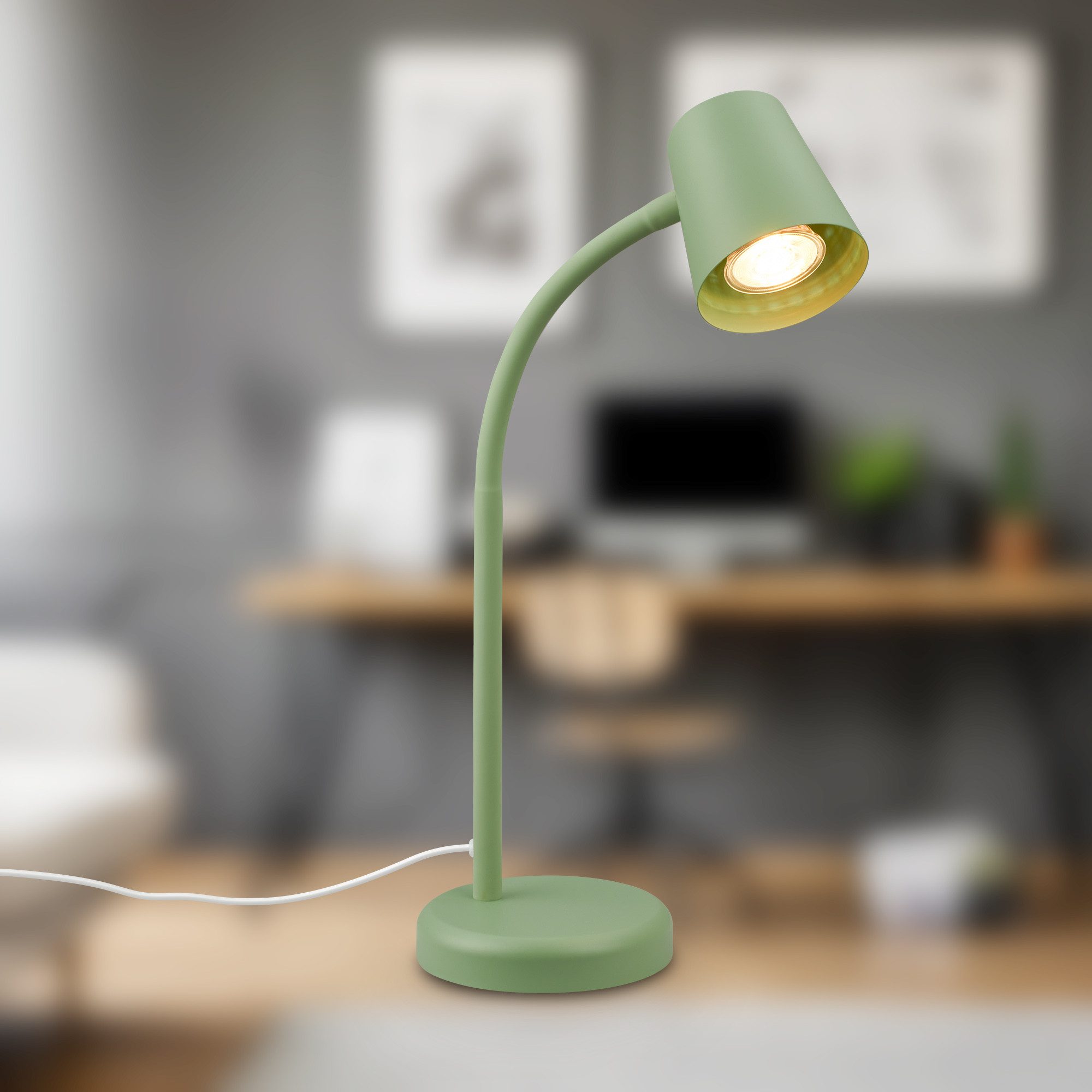Briloner Leuchten Tischleuchte LED Tischlampe Bürolampe Homeoffice Schreibtischlampe Kinderzimmer, ohne Leuchtmittel, 2700K - Extra - Warmweiß