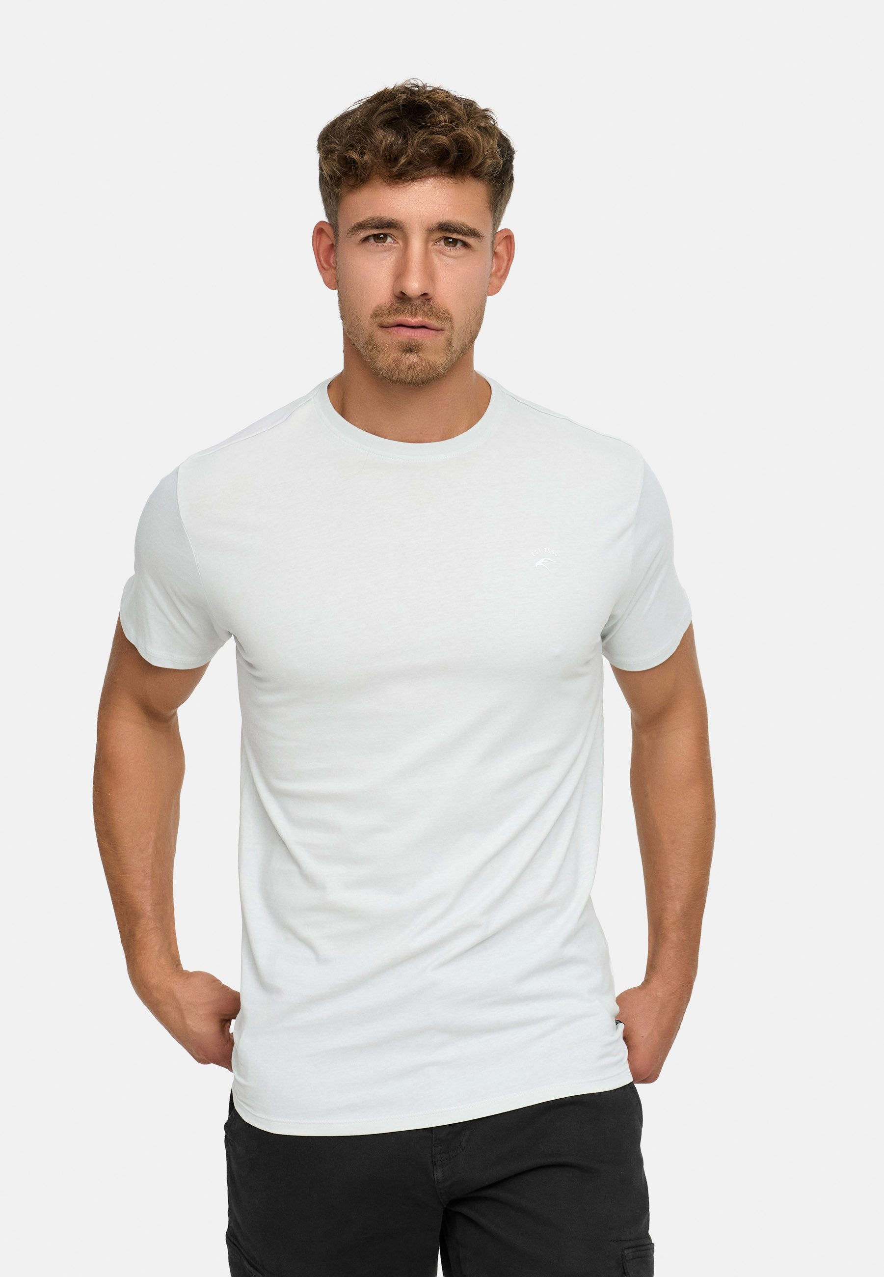 Indicode T-Shirt Kloge mit dezentem Label-Detail günstig online kaufen