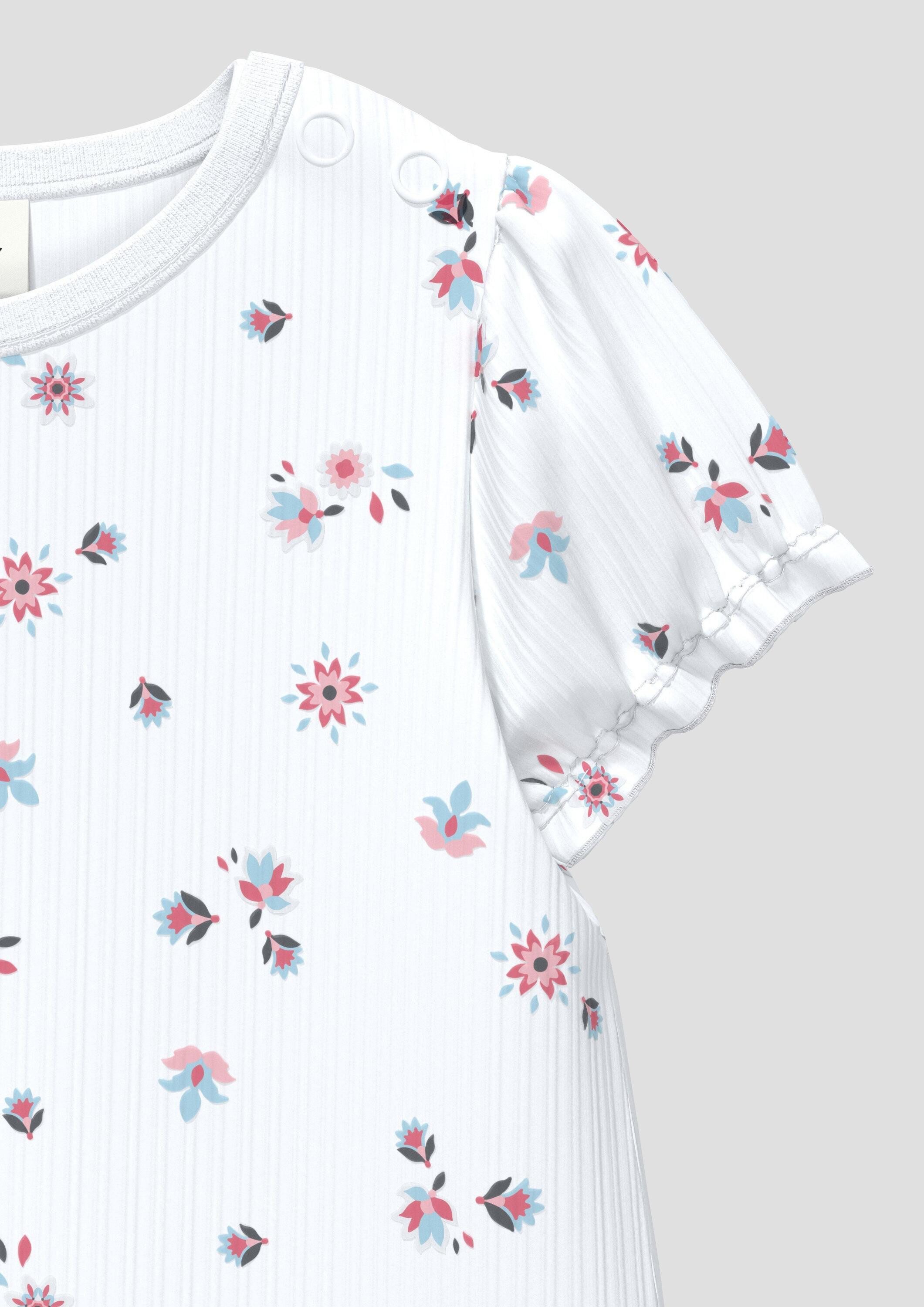 s.Oliver Kurzarmshirt T-Shirt Rippshirt im A-Shape mit Puffärmeln