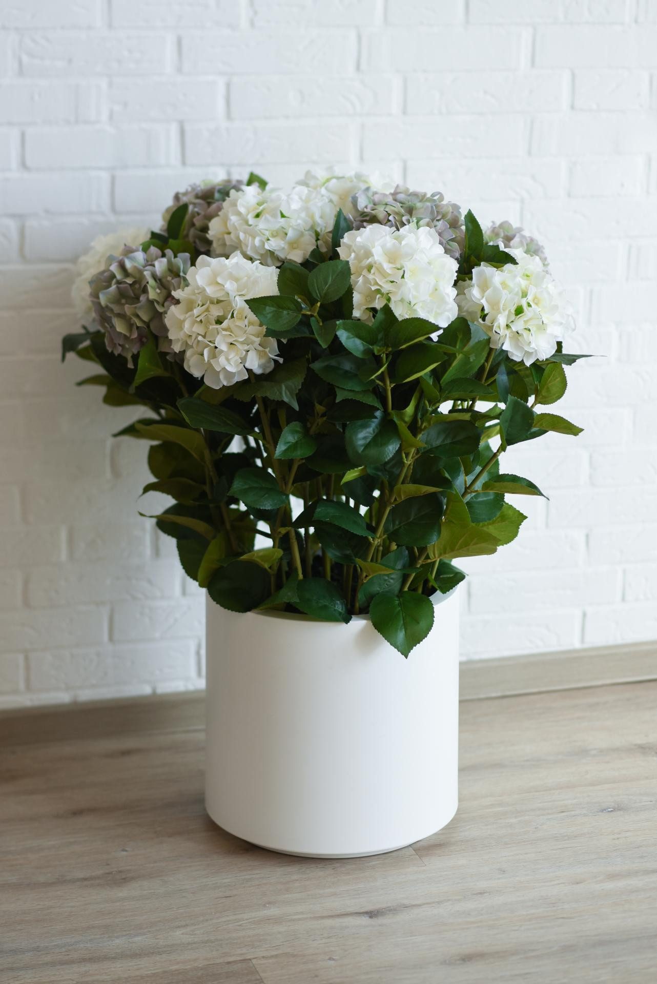 Kunstpflanze Kunststoff HYDRANGEA Organisch - Weiß-Blau, günstig online kaufen