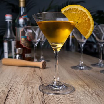 Intirilife Cocktailglas, Glas, 6x kristallklares Cocktailglas mit 145 ml Volumen für Bar und Partys