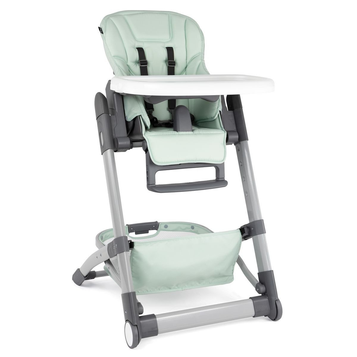 Hauck Hochstuhl Grow Up - Mint, Babystuhl mit Liegefunktion, Tisch, Rollen klappbar & höhenverstellbar
