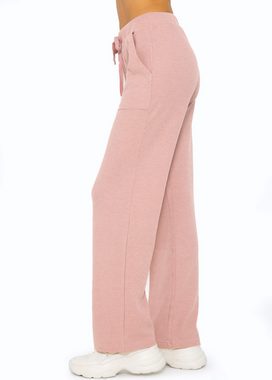 SASSYCLASSY Stoffhose Casual Pants in Waffelpiqué Lässige Stoffhose mit Struktur und Taschen