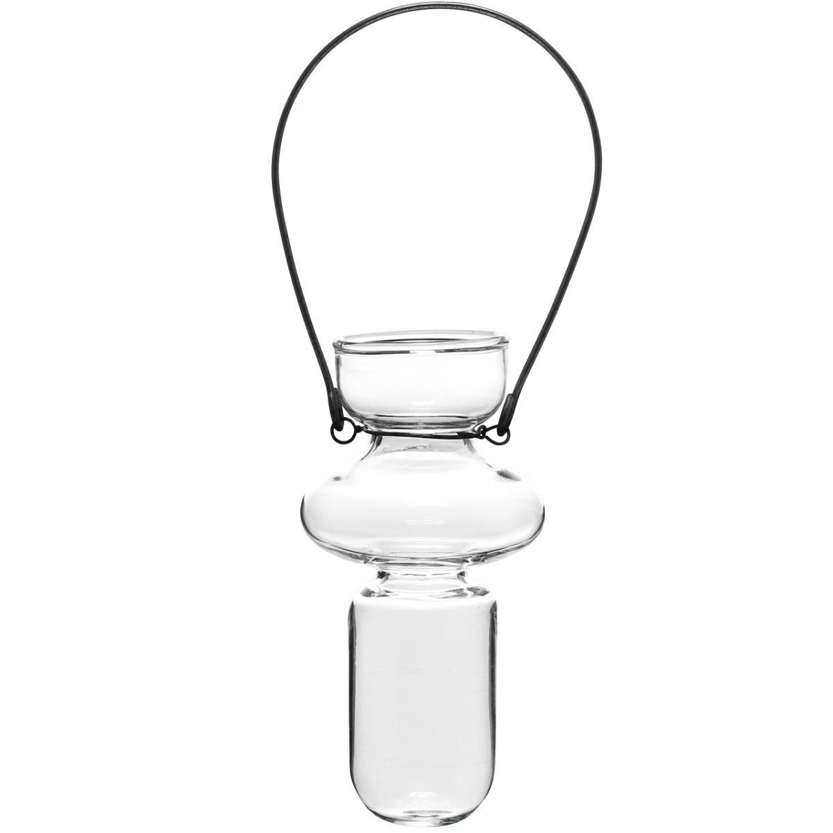 Florists Products Tischvase Mini Glasvasen Vintage Hängende Vase Glasdeko Drahtbügel 4er, 4 Stück