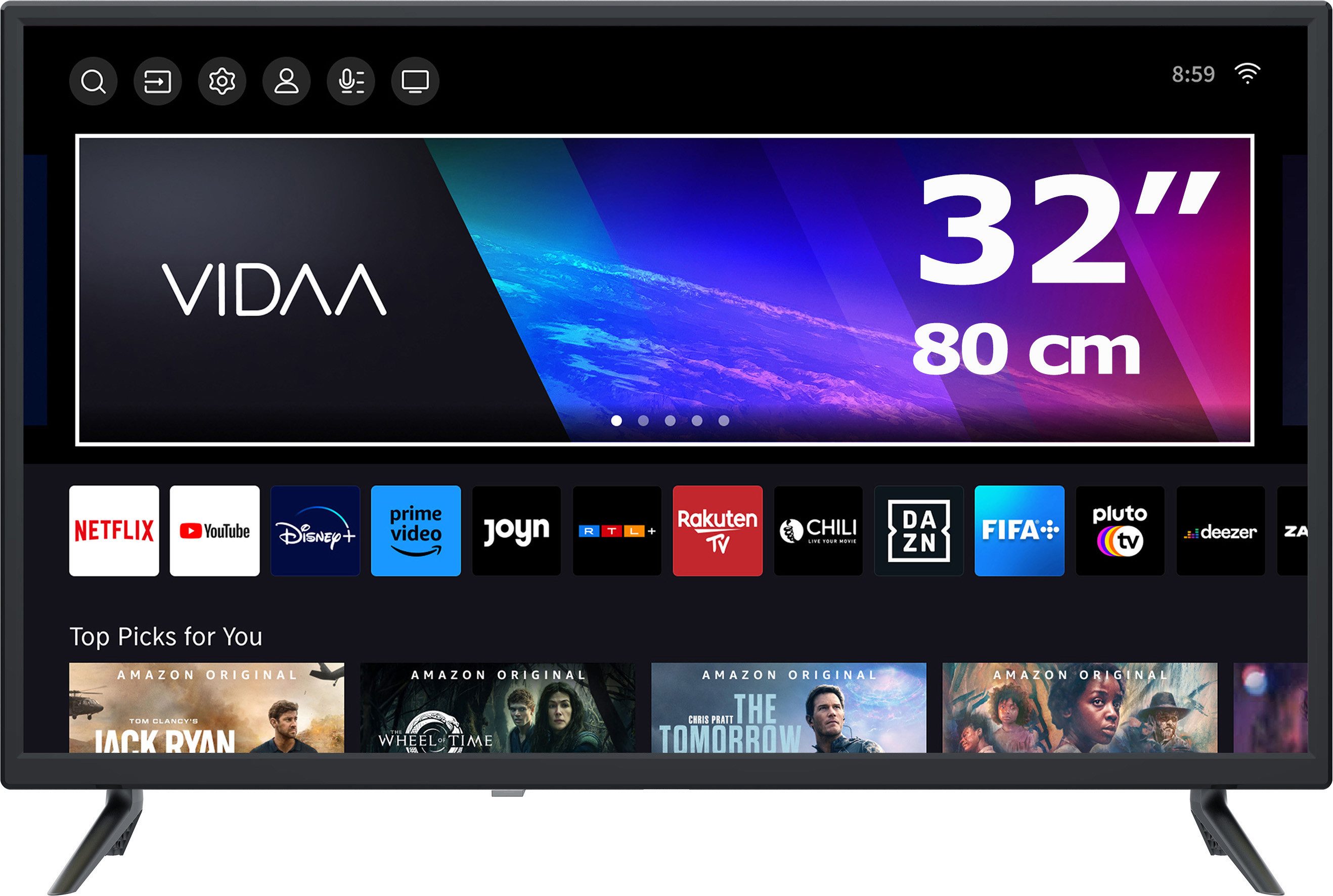 JTC S32H43206VMK LCD LED Fernseher 80 00 cm 32 Zoll HD ready Smart TV LAN WLAN DLNA Miracast WiFi Display