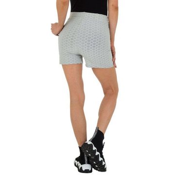 Ital-Design Shorts Damen Freizeit Hotpants Stretch Freizeitshorts in Grau