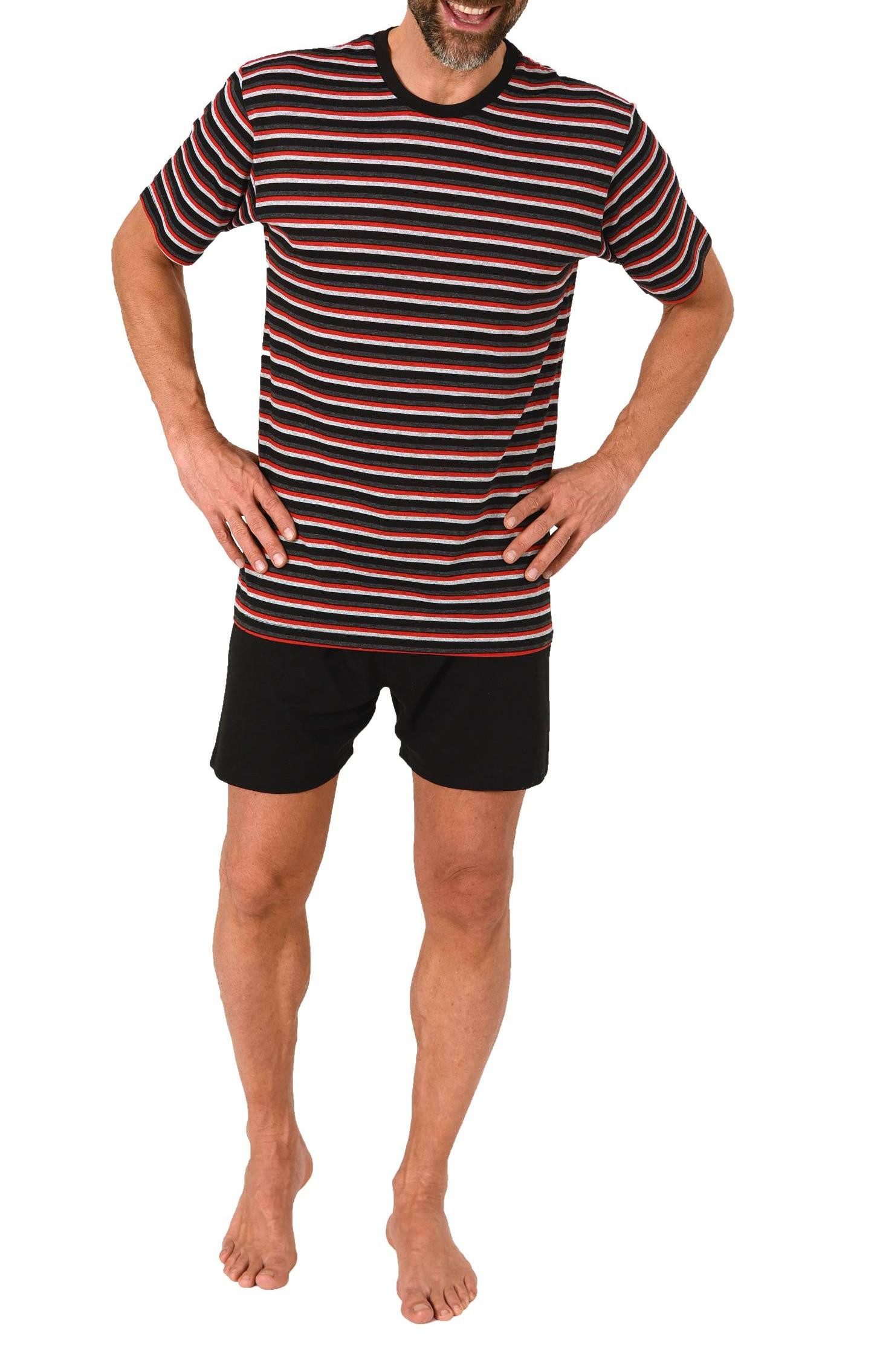 Normann Pyjama Normann Herren kurzarm Schlafanzug Shorty Pyjama in Streifen günstig online kaufen