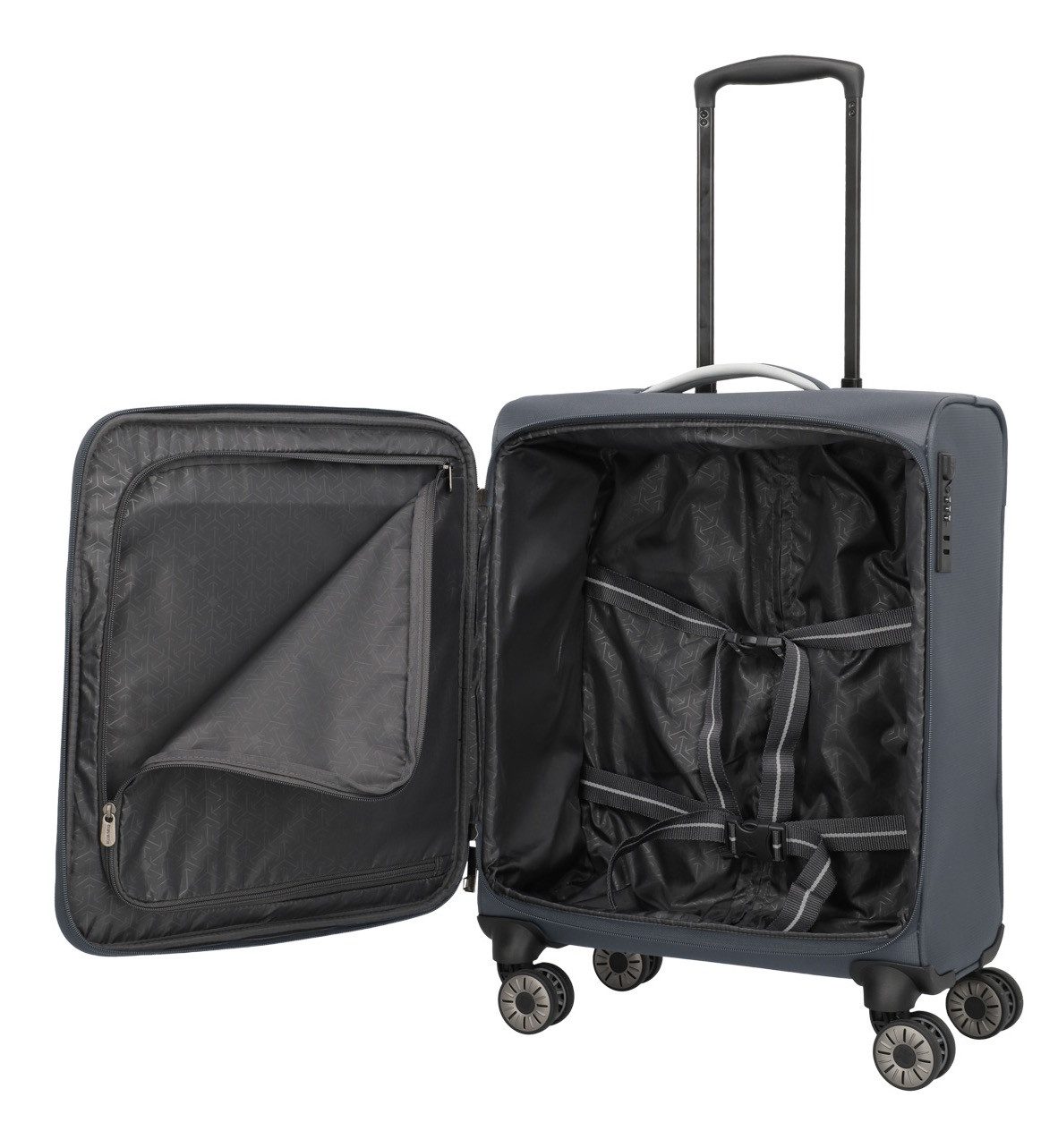 travelite Handgepäck-Trolley JETPACK Max 4 Cabin Handgepäck Koffer, 4 Rollen, Weichgepäck, passend für Ryanair, Condor und viele gängige Airlines