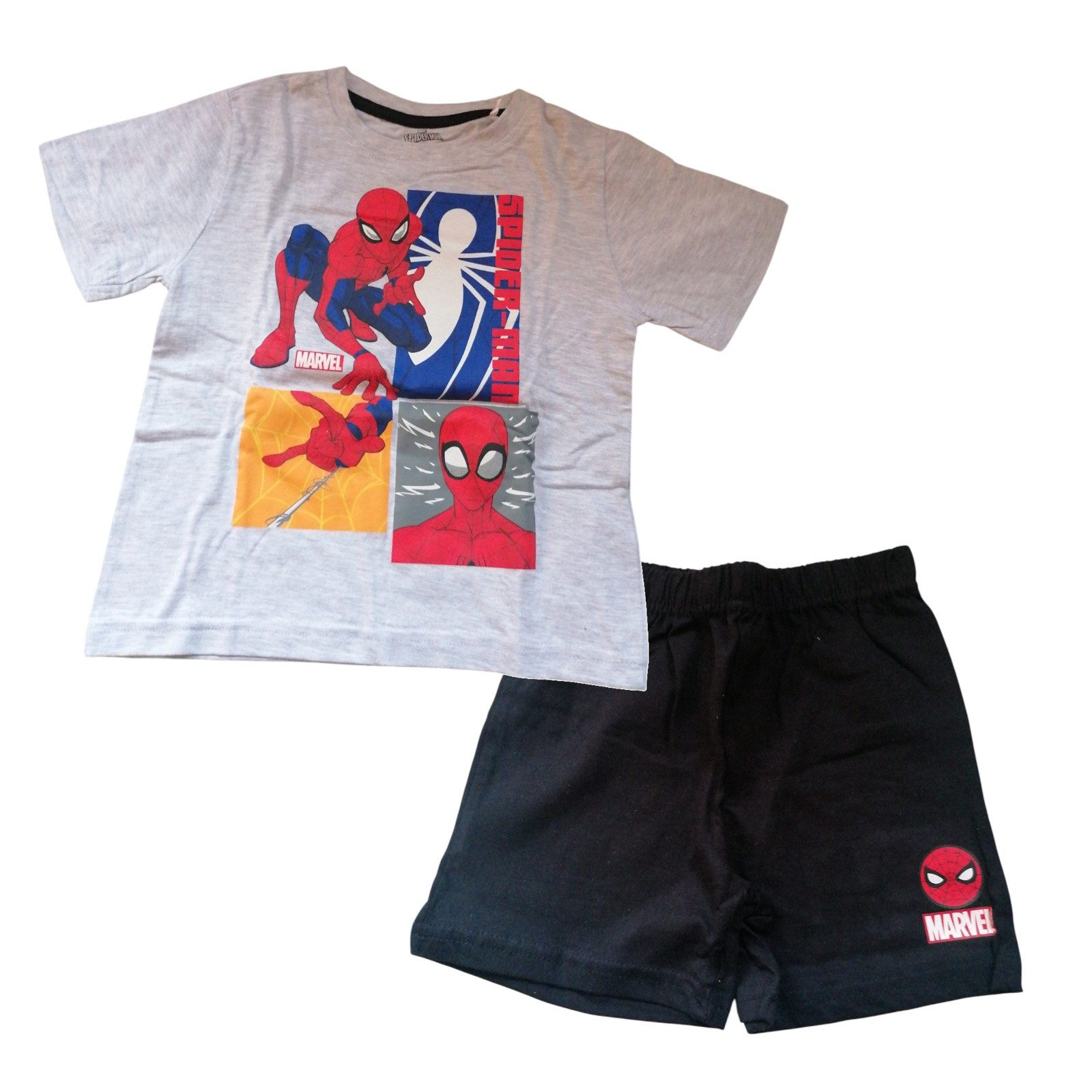 Spiderman Shirt & Hose Kurzes Jungen-Bekleidungsset, "Spider-Man", T-Shirt und Hose, (Set, 2-tlg., Kurzärmeliges T-Shirt mit kurzer Hose)