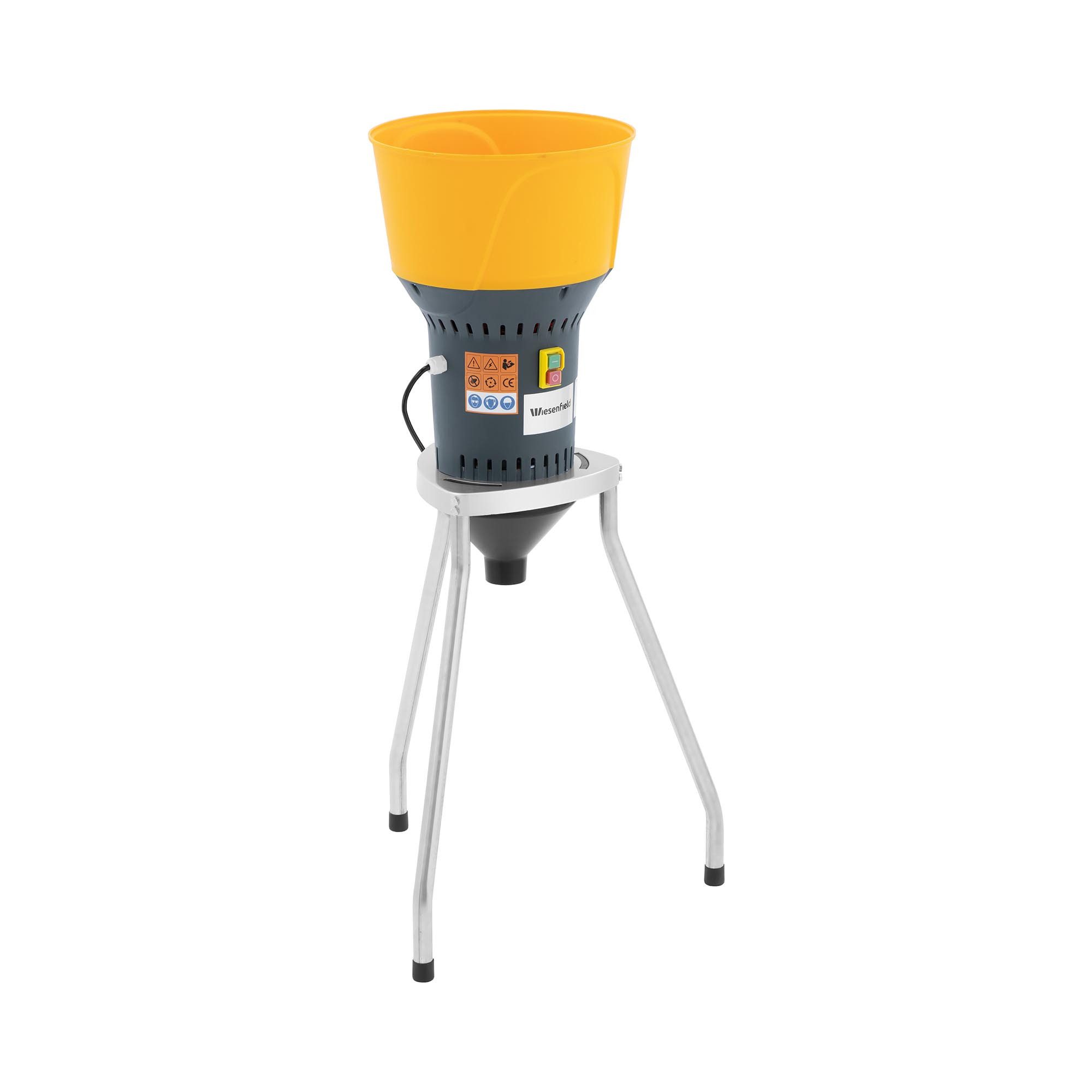 Wiesenfield Getreidemühle 400 kg/h elektrisch 1300 W Untergestell Schrotmühle Mais Weizen Reis Strom