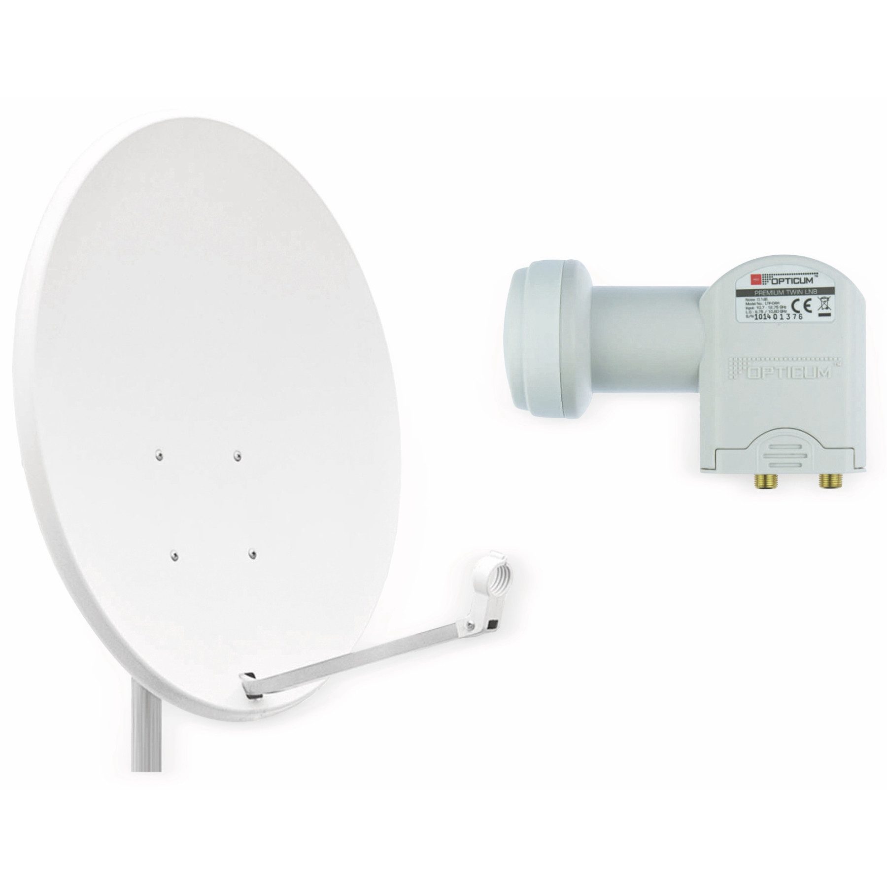 RED OPTICUM RED OPTICUM Set SAT-Antenne QA60 lichtgrau, mit Twin-LNB SAT-Antenne