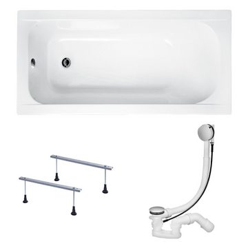 KOLMAN Badewanne Rechteck Continea 140x70, Acrylschürze Styroporträger, Ablauf VIEGA & Füße GRATIS