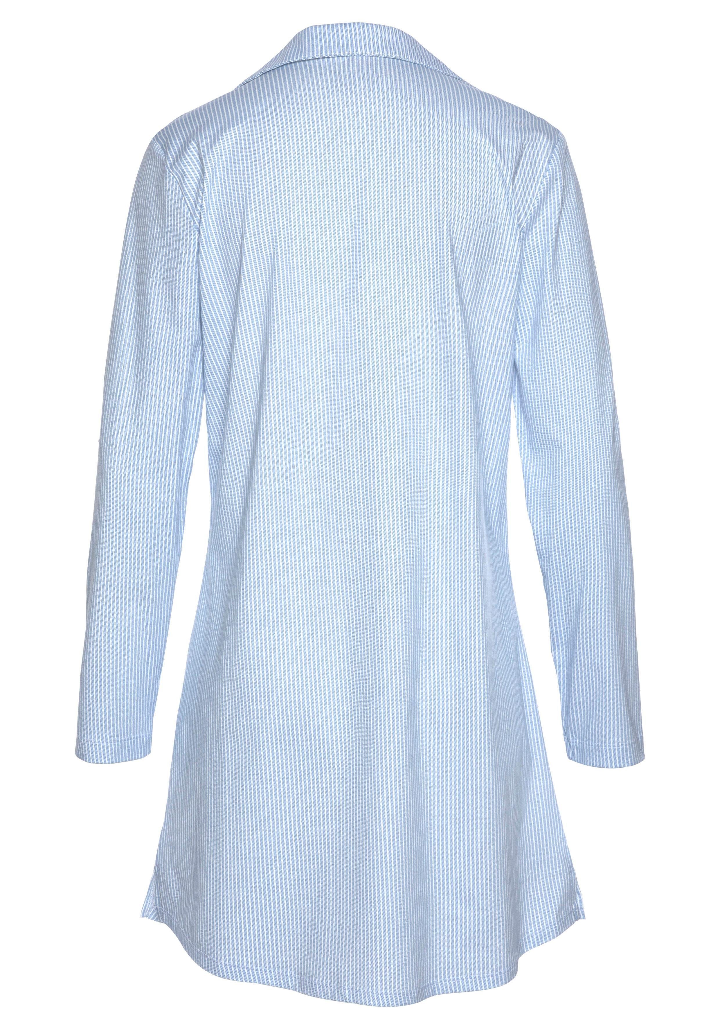 Nachthemd blau-weiß Muster Dreams mit feinem Vivance