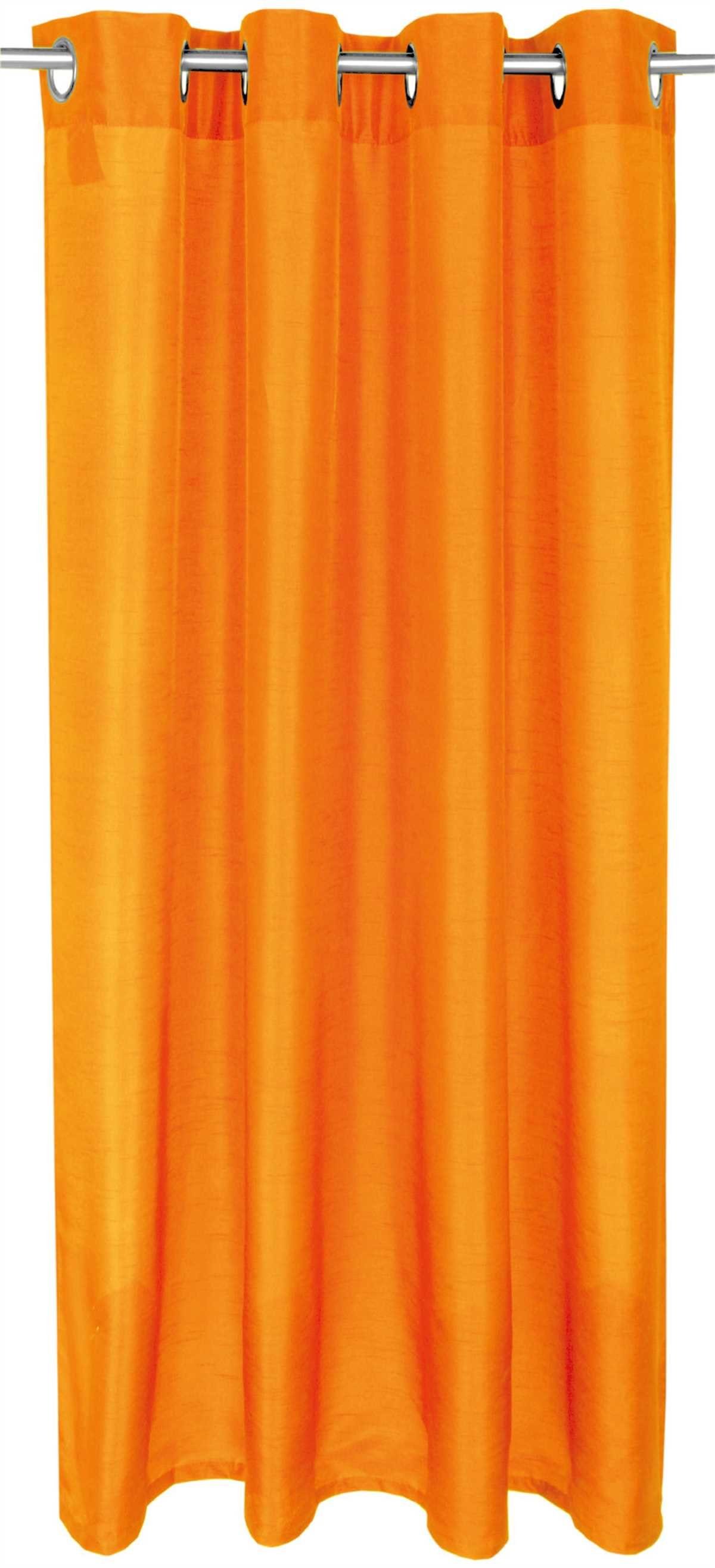 Vorhang, Arsvita, Ösen (1 St), blickdicht, Dekoschal Blickdicht mit Ösen - Aufhängung, in verschiedenen Farben und Größen Orange