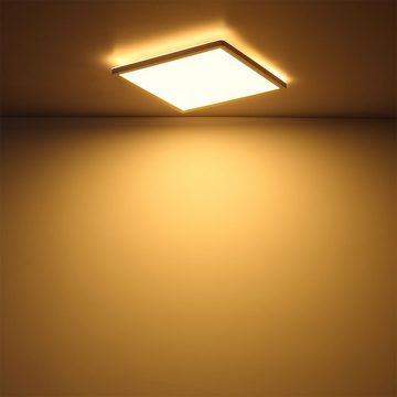 etc-shop LED Deckenleuchte, LED-Leuchtmittel fest verbaut, Warmweiß, Deckenlampe LED Panel Deckenleuchte Wohnzimmerlampe modern weiß