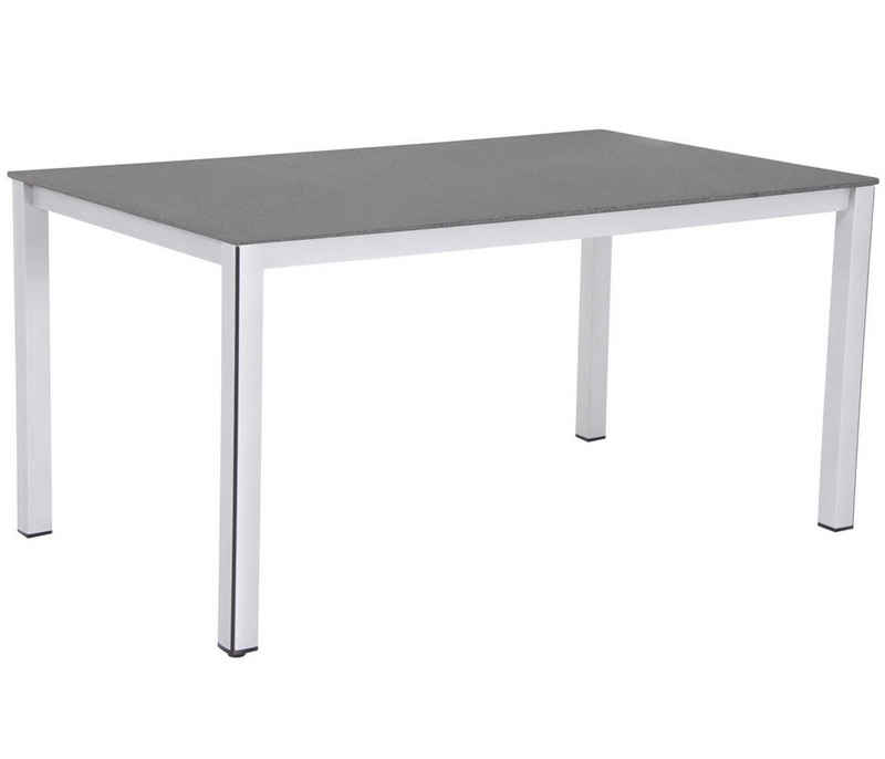 MWH Gartentisch Loft-Tisch Elements, 160 x 90 x 74 cm, Aluminium, Hochwertiger Gartentisch mit Aluminum-Gestell und Creatop-Tischplatte