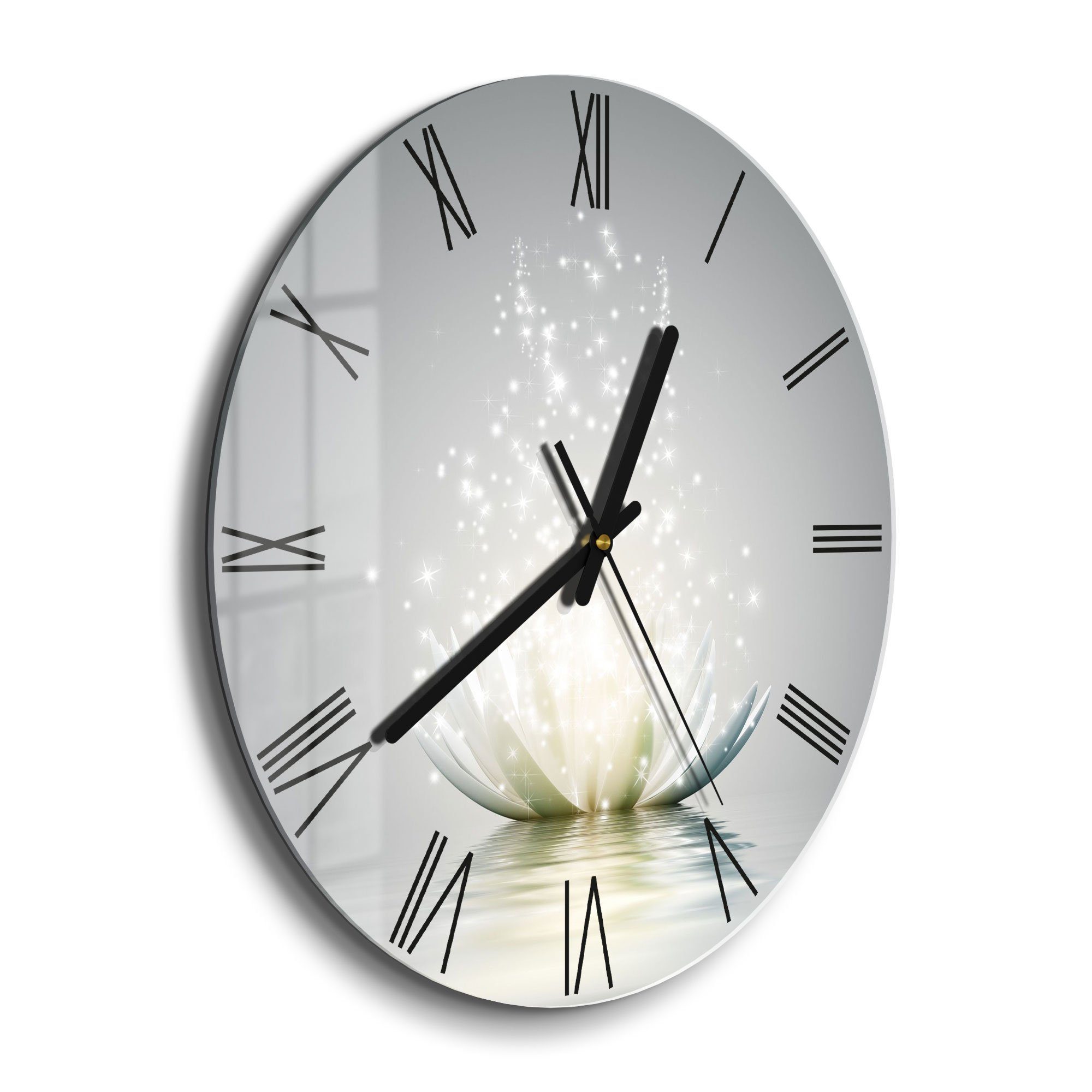DEQORI Wanduhr 'Funkelnde Lotusblüte' (Glas Glasuhr günstig online kaufen