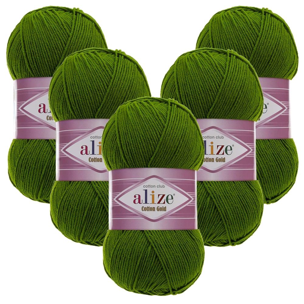 Alize 5 x ALIZE Cotton Gold Häkelwolle, 330 m, Handstrickgarn,Premium Wolle, Amigurumi