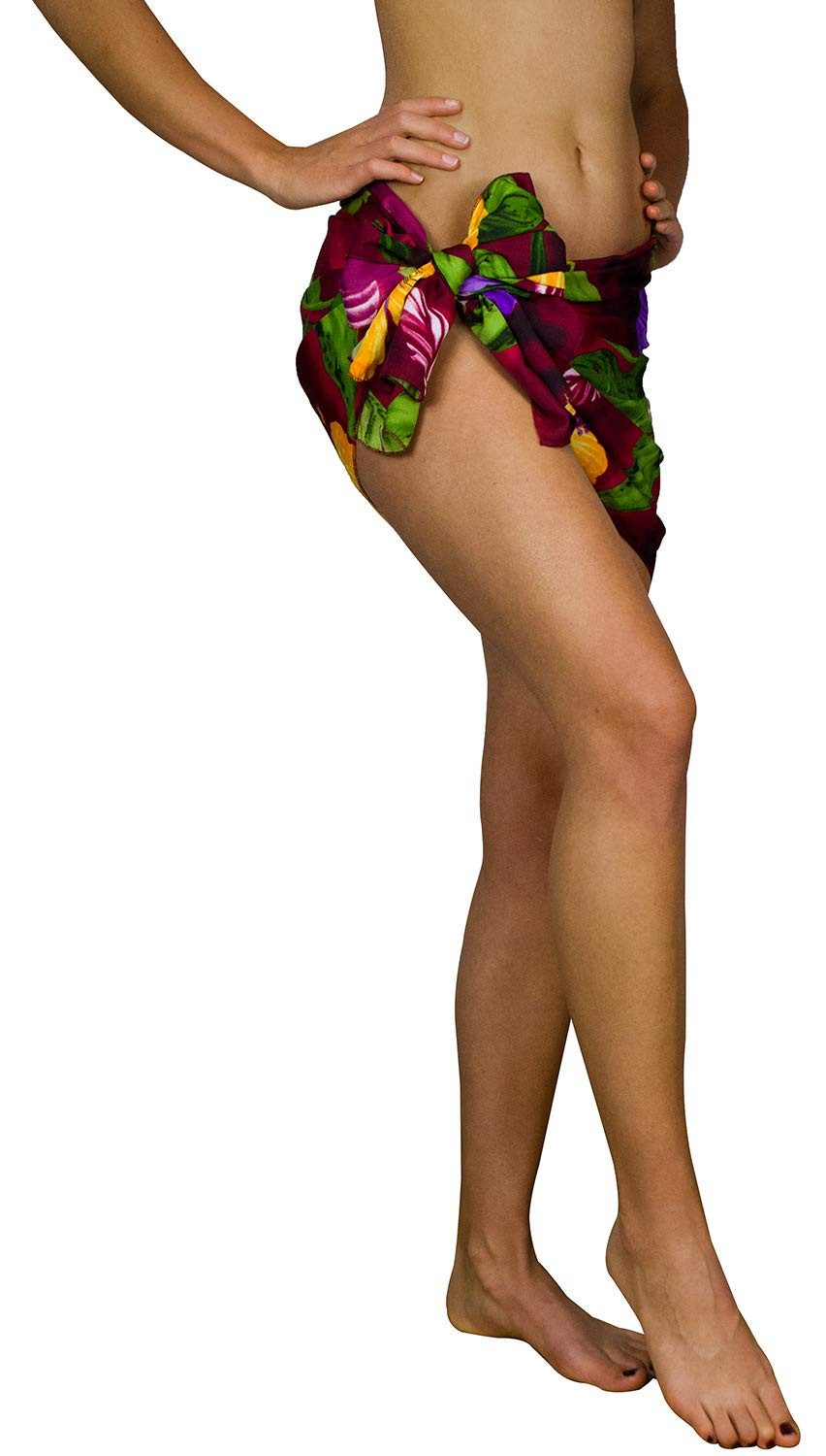 King Kameha Sarong Big Flower Funky Hawaii-Sarong Pareo Cover-Up Strand Damen Bikini, Pareo Cover-Up