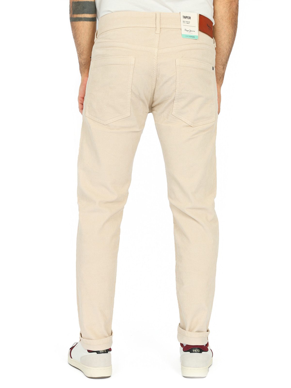 Pepe Jeans Cordhose Tapered Fit Samtweich - Stanley Sand günstig online kaufen