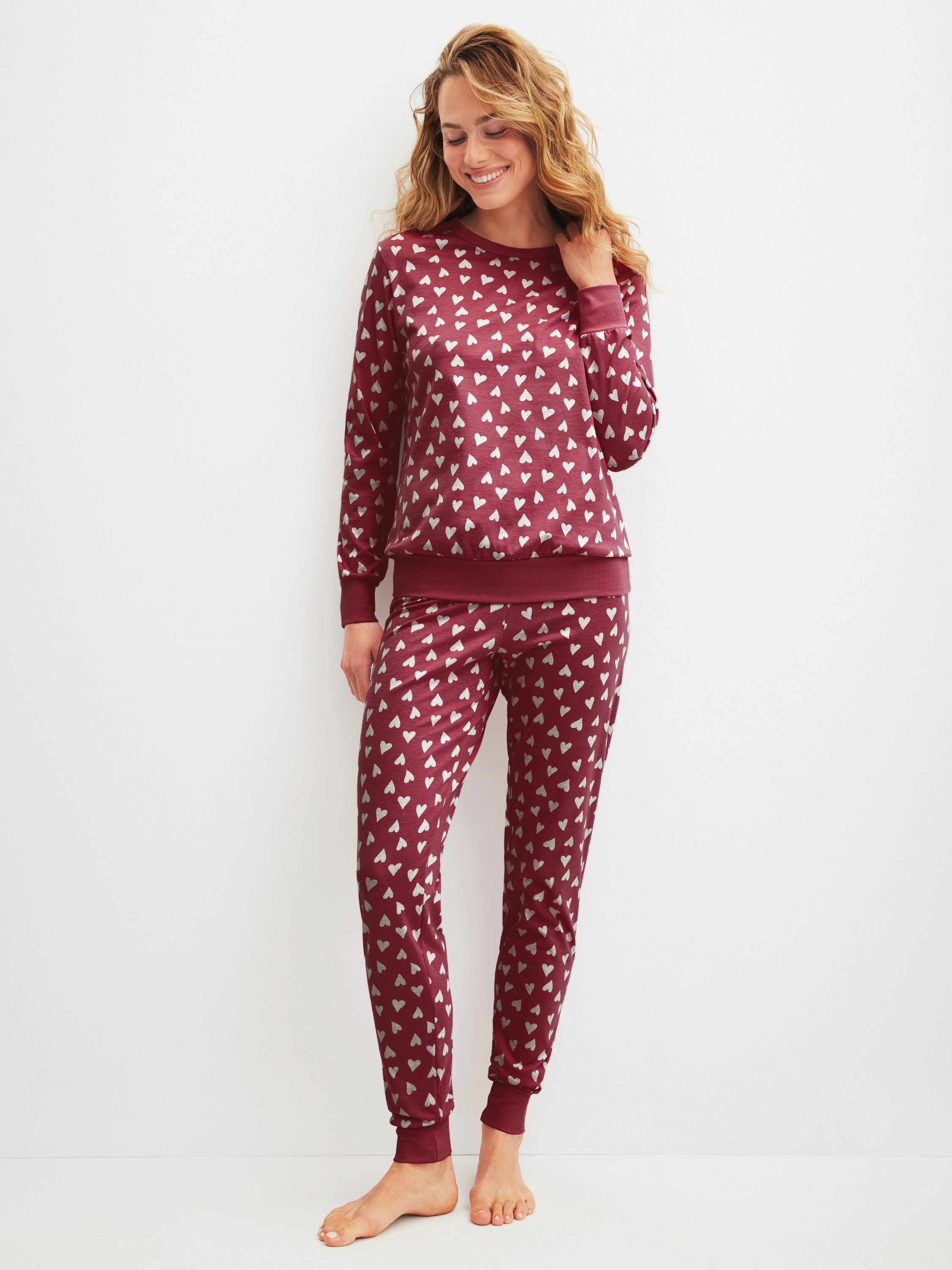 CALIDA Pyjama Cotton Special Damen (2 tlg) aus 100% Baumwolle, atmungsaktiv und klimaregulierend
