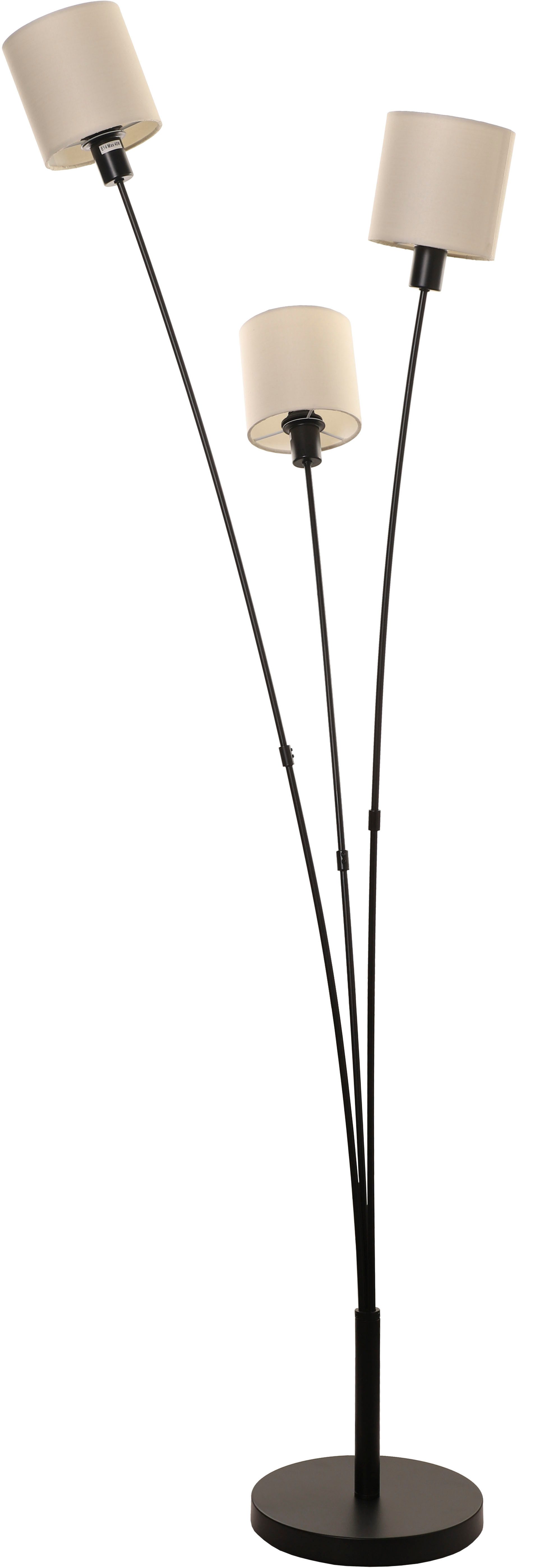 OTTO home Stehlampe Avveline - Textilschirm Stehleuchte, ohne Leuchtmittel, H. 150 cm, 3-flammig, Stoffschirm Ø 12 x 11,5 cm, Fassung E14 – Bild 4 von 5