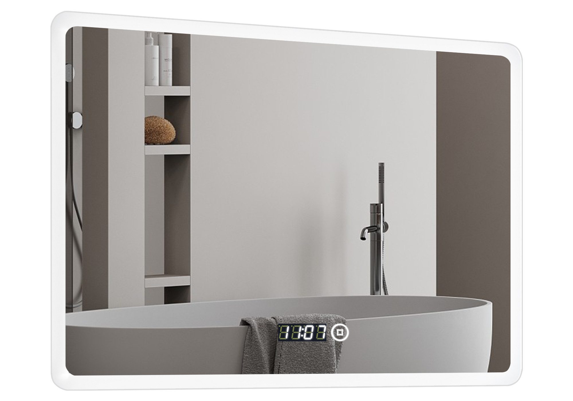 WDWRITTI Wandspiegel 80x60 Spiegel mit beleuchtung Kalt / Neutral / Warmwei günstig online kaufen