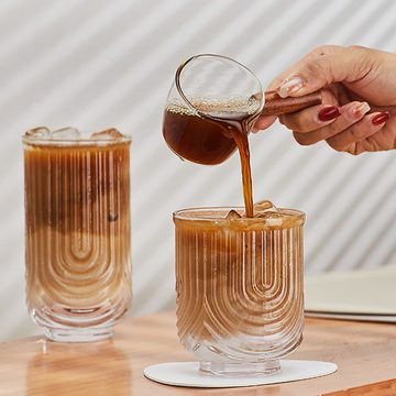 ANLÜDE Tumbler-Glas U-förmige Gläser Kaffeebecher Trinkbecher 2tlg