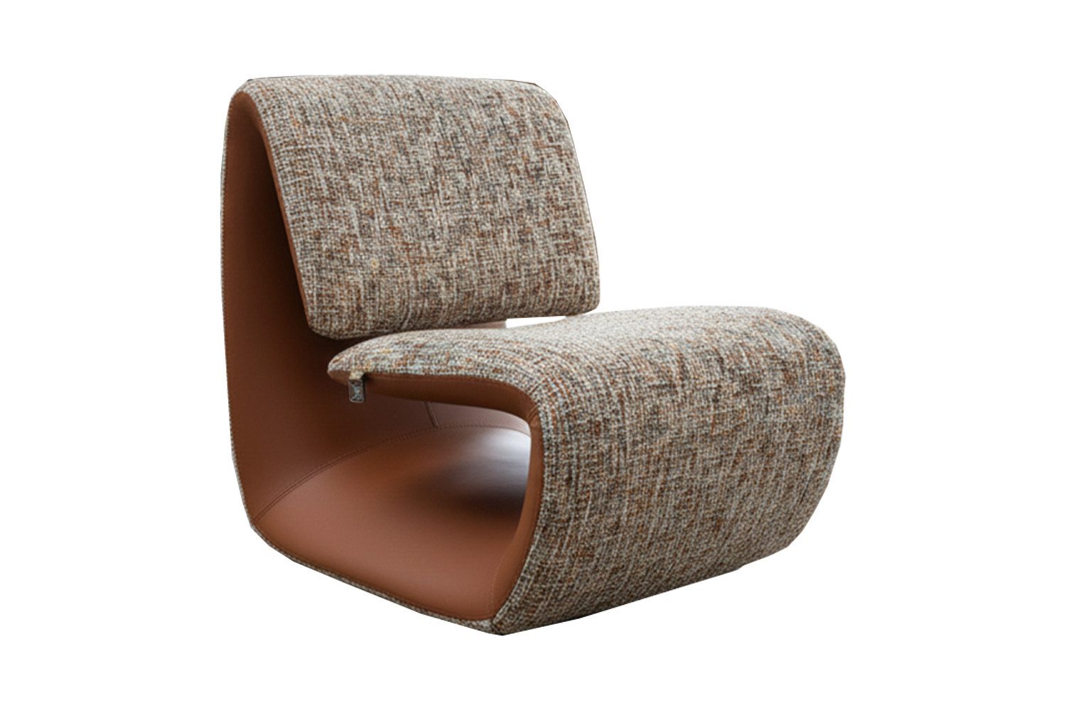 KAWOLA Loungesessel HAZEL Bequemer Loungesessel – S-Form Design, Strukturstoff vorn, Kunstleder hinten. Kompakt. Pflegeleicht. Modern.