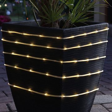 MARELIDA LED-Lichterschlauch LED Solar Lichterschlauch warmweiß Außen Gartenlichterkette 4,9m, 100-flammig