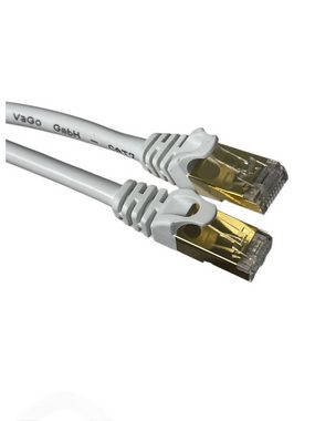 VaGo-Tools CAT7 Patchkabel Netzwerkkabel weiß 5m rund LAN-Kabel, RJ45, RJ45