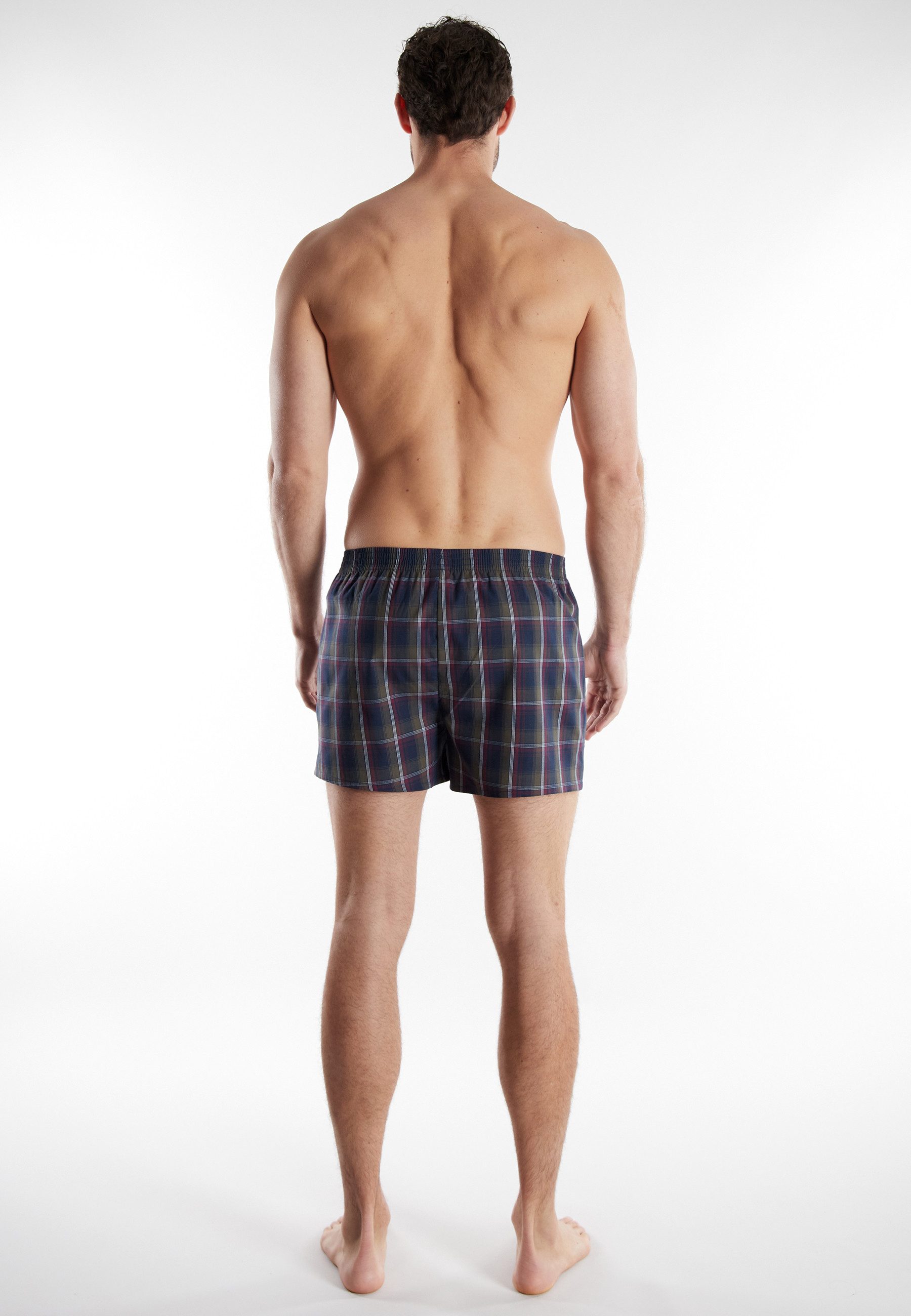 TOM TAILOR Boxershorts Milos (2er Pack) bequem, leicht, Logopatch, basic, kariert, Baumwolle