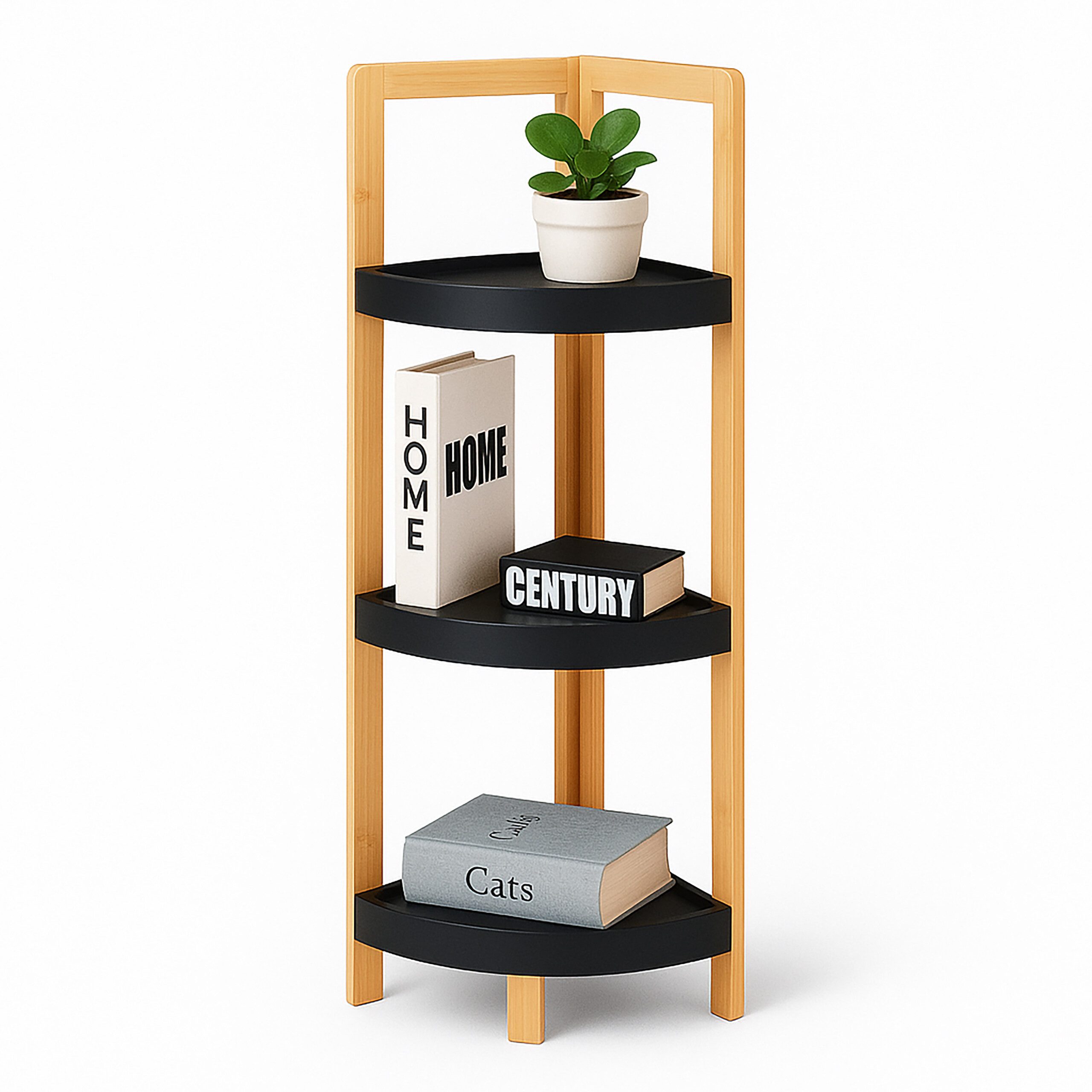 relaxdays Eckregal Bambus Eckregal mit Ablagen, günstig online kaufen