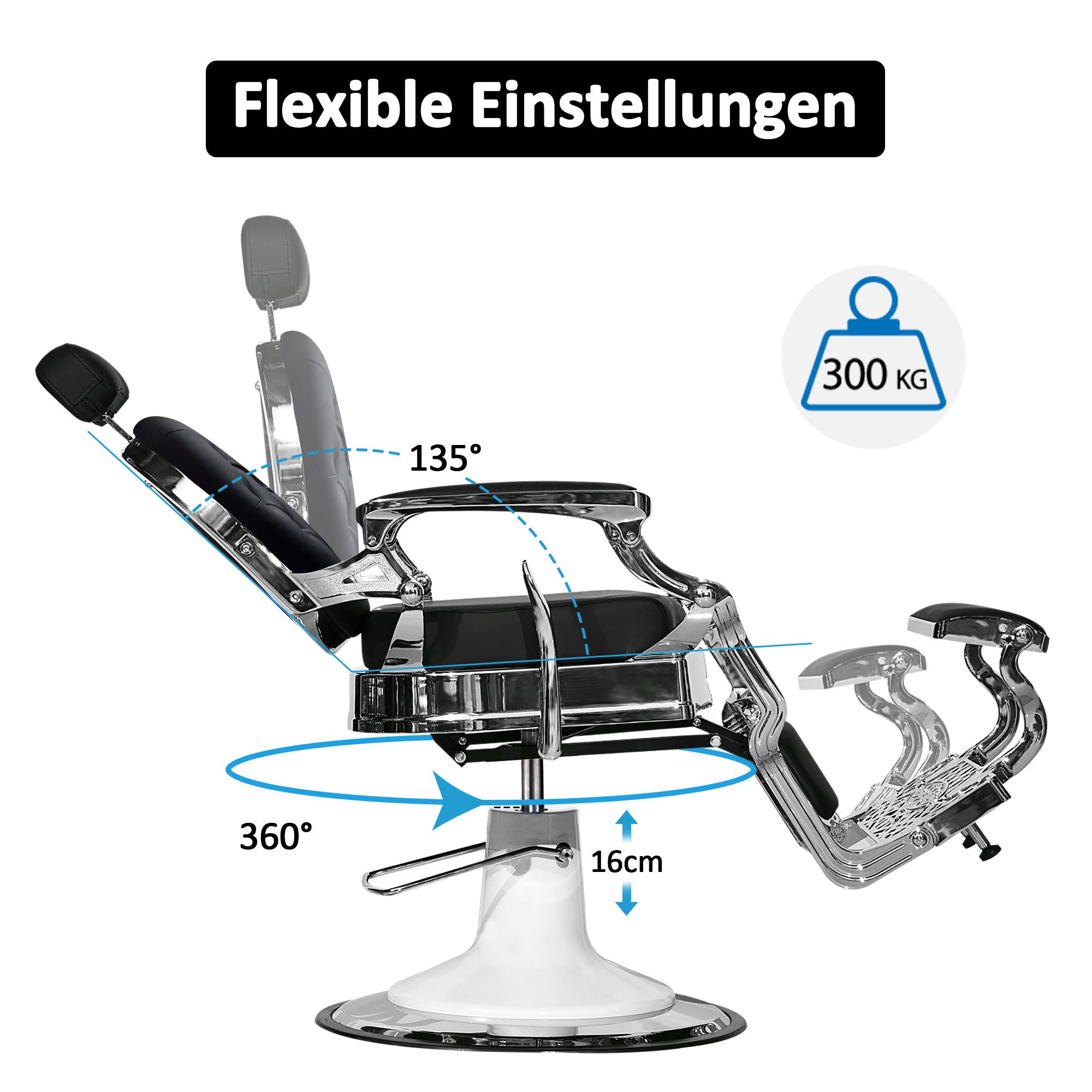 Barberpub Stuhl Barberpub hydraulischer Friseurstuhl 3866/60, Friseursessel günstig online kaufen