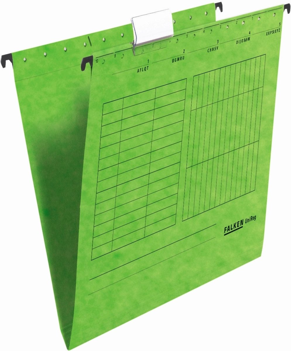 Falken Hefter Hängemappe UniReg Kraftkarton 230g/qm seitlich offen grün