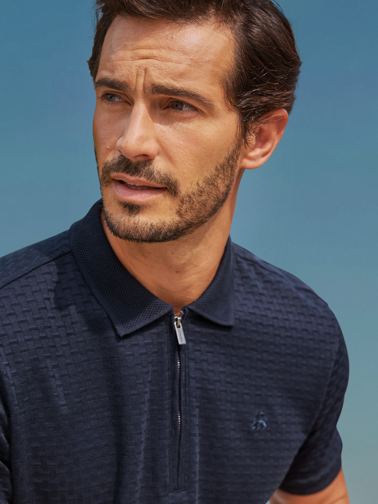 LERROS Poloshirt Poloshirt mit Reißverschlusskragen in Strukturqualität günstig online kaufen