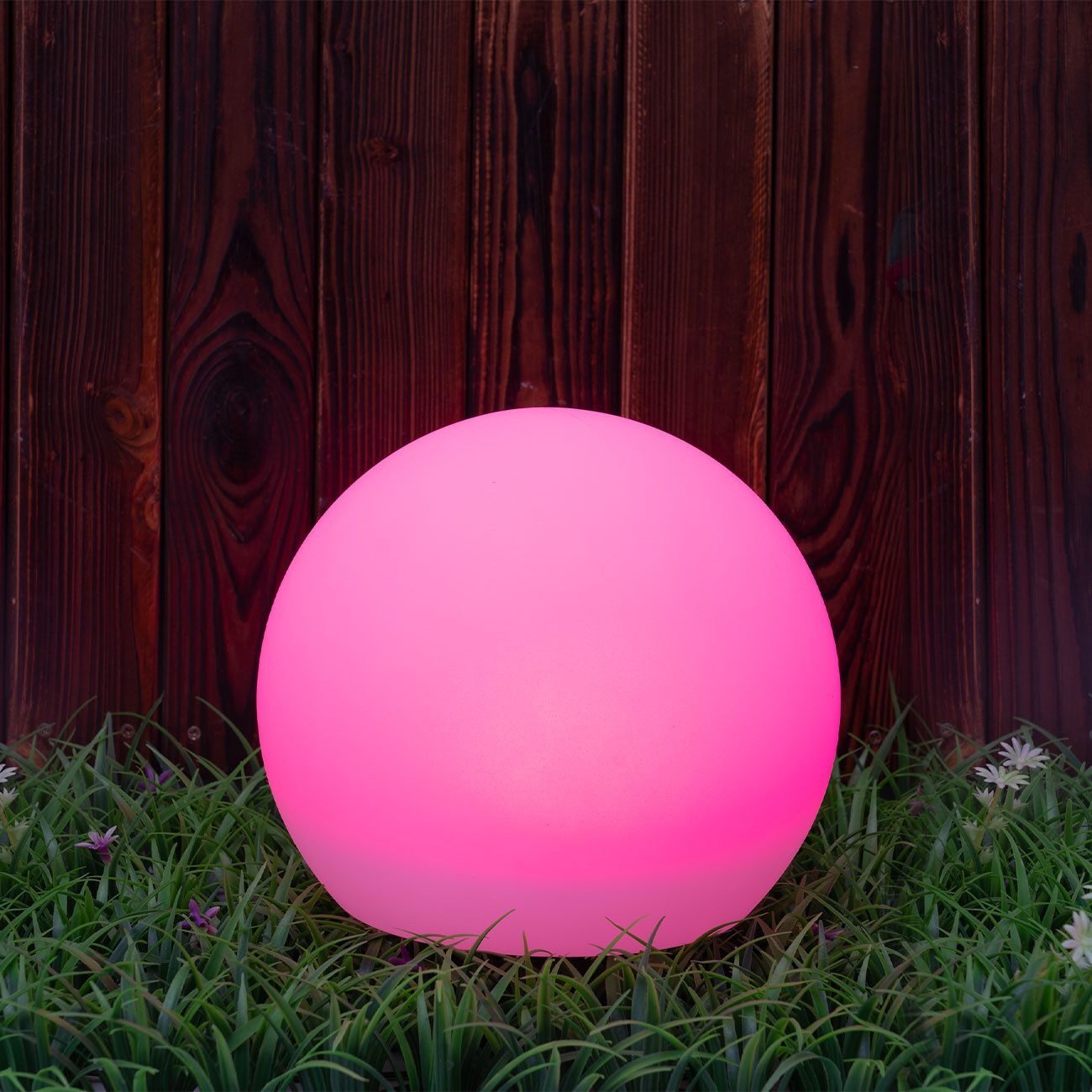 Casativo LED Gartenleuchte Solar-LED-Leuchtkugel, Ø 30cm, RGBW mit Fernbedienung, 16 Leuchtfarben, Farbwechsel, wetterfest & kabellos