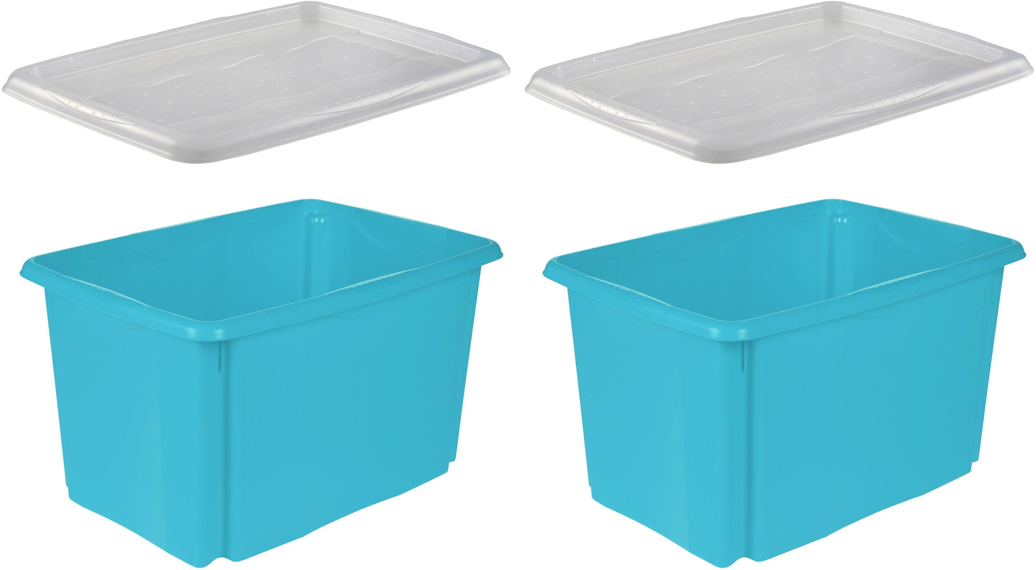 keeeper Aufbewahrungsbox emil (Set, 2 St), 45 L, mit Deckel, hochwertiger Kunststoff
