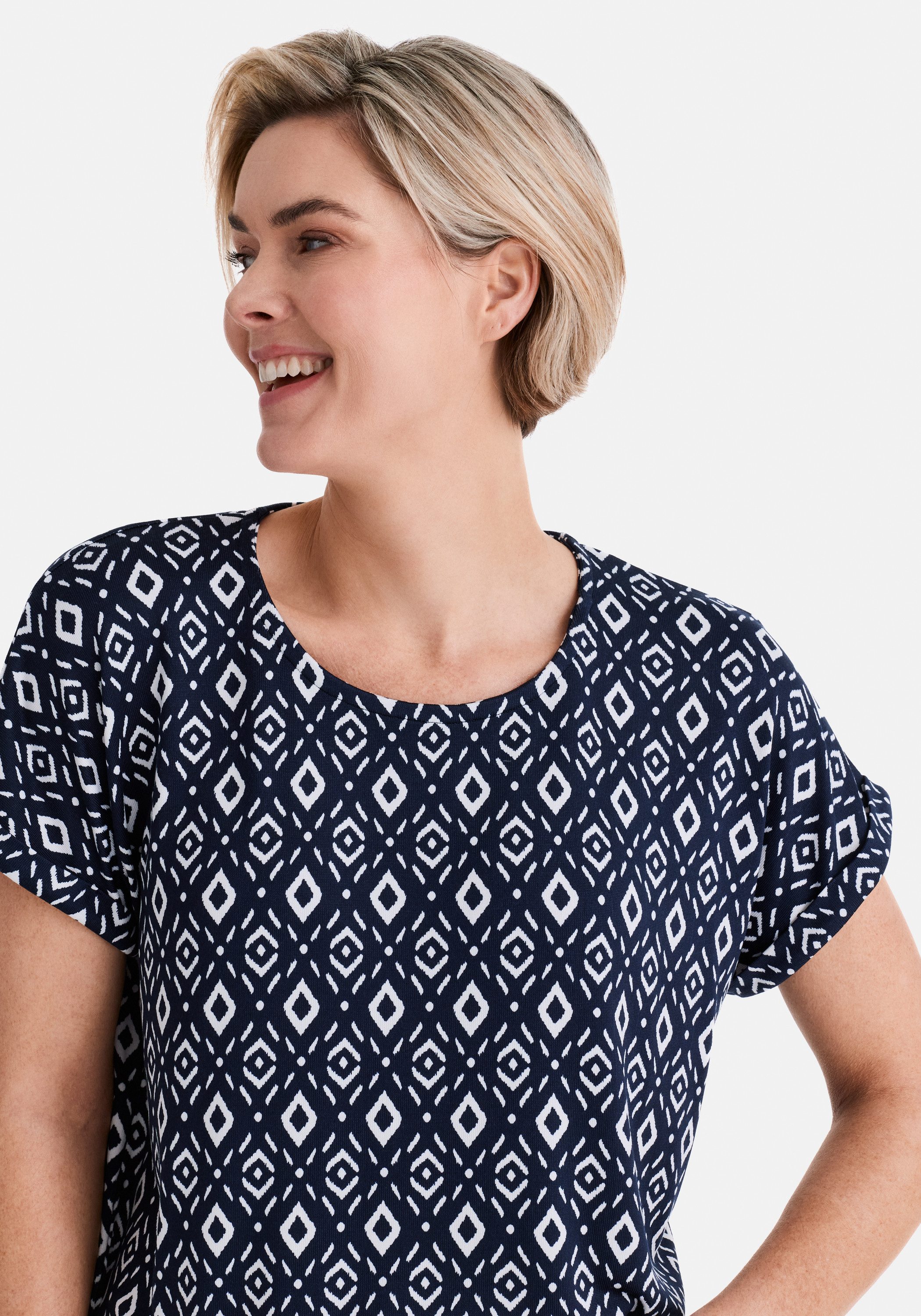 STOOKER WOMEN Kurzarmshirt STCLEA Print T-Shirt Regular Fit T-Shirt Spitzen- Shirt für Damen
