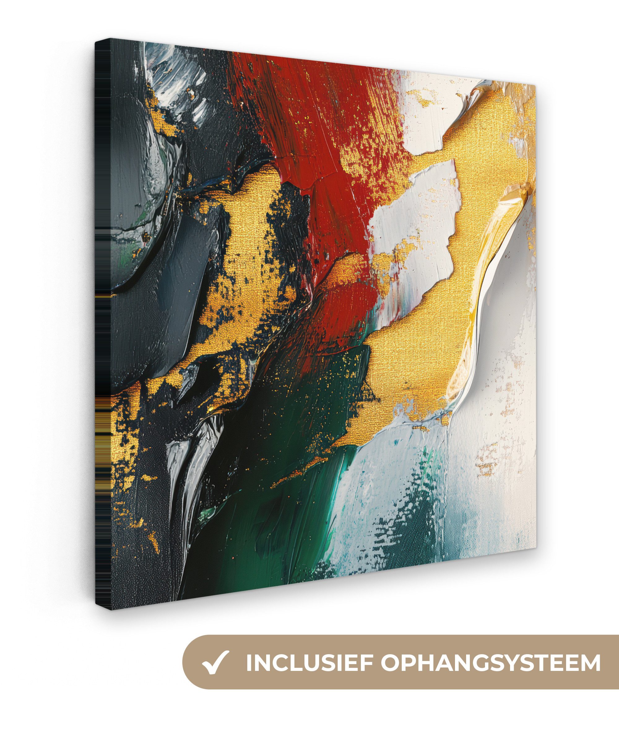 OneMillionCanvasses® Leinwandbild Modern - Weihnachten - Abstrakt - Gold, Fotodruck (1 St), Wandbild, Deko Schlafzimmer Wohnzimmer Flur 20x20 cm