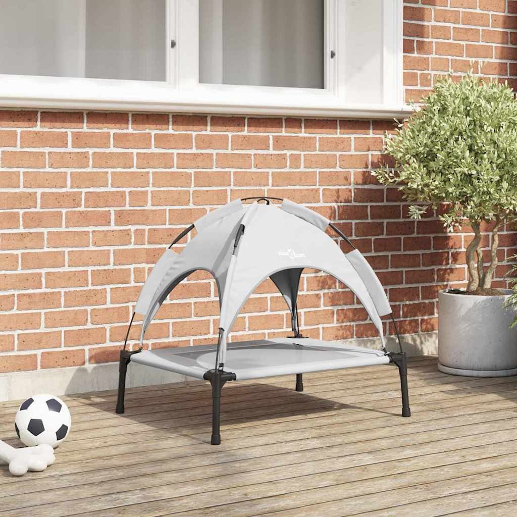 vidaXL Hundebett, Hundebett Silber Grau 63 x 49,5 x 60 cm Stahl