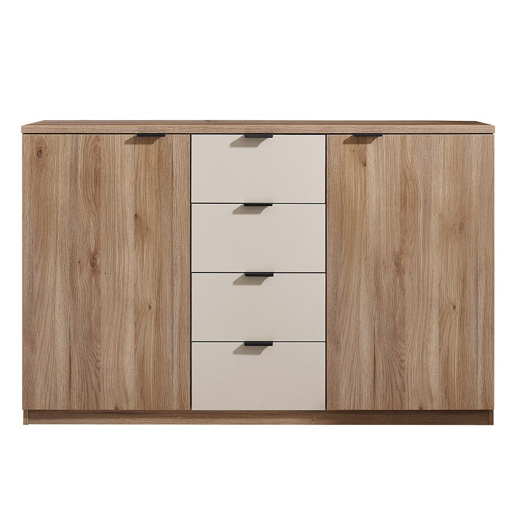 Lomadox Kommode DAUSA-77, 4 Schubladen, 2-türig, Softclose-Funktionen, 140cm Breite
