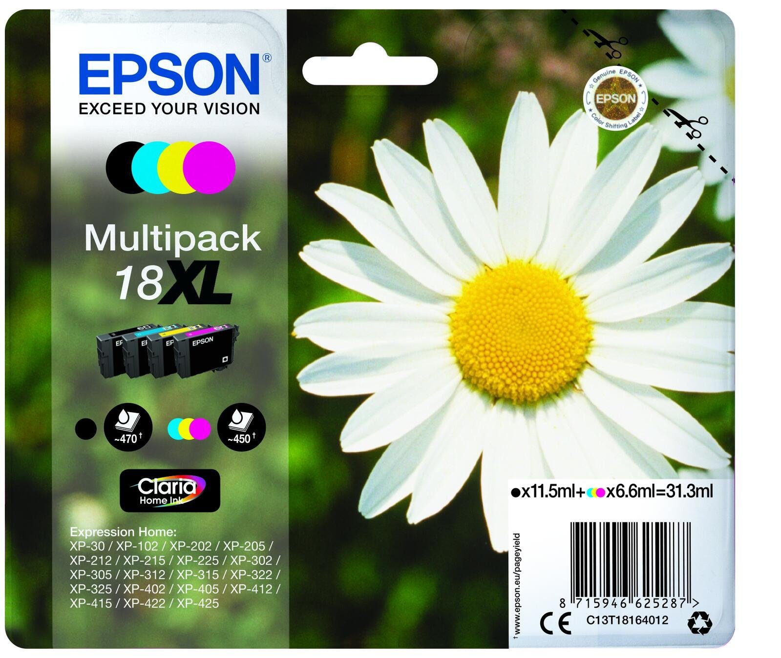 Epson Epson 18 Gänseblümchen Druckerpatronen 4er Multipa Tintenpatrone