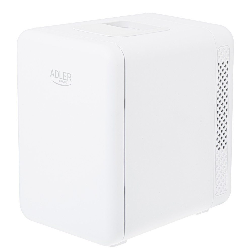 ADLER EUROPE Elektrische Kühlbox AD 8084w Mini Kühlschrank tragbare Kühlbox mit Warmhaltefunktion, 4 l, kompakter Getränkekühlschrank, Auto, Büro, Camping und Kosmetik weiß