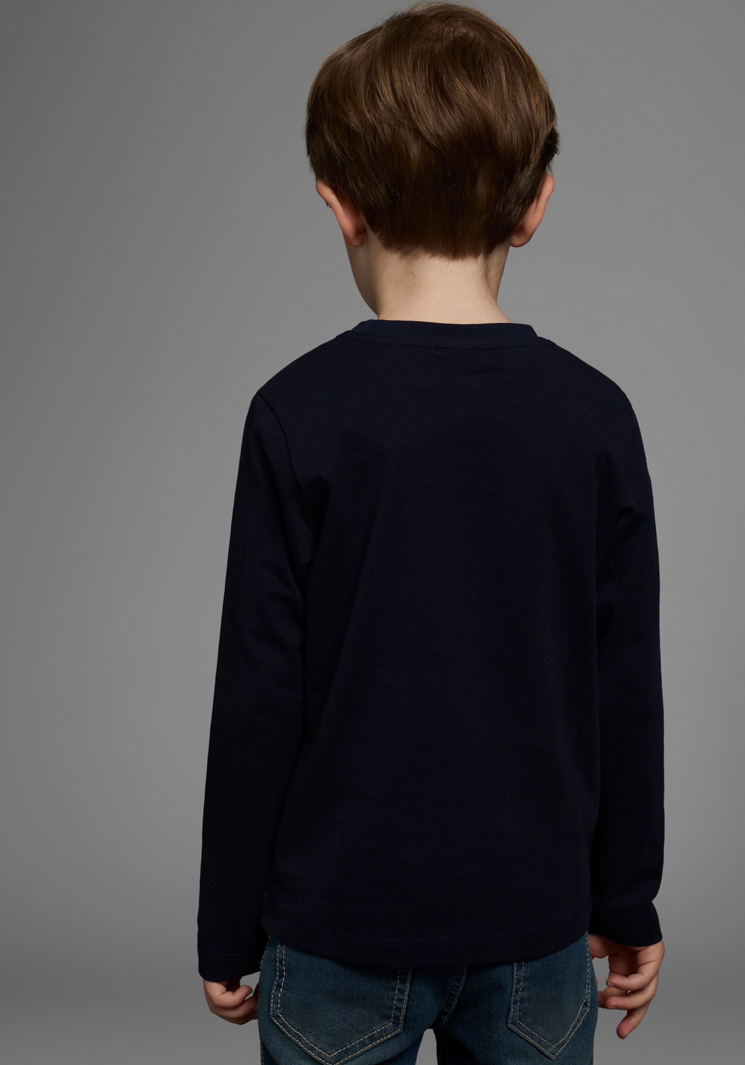 KIDSWORLD Langarmshirt FLYING DINO Langarm, Basic-Passform, bedruckt, Rundhalsausschnitt