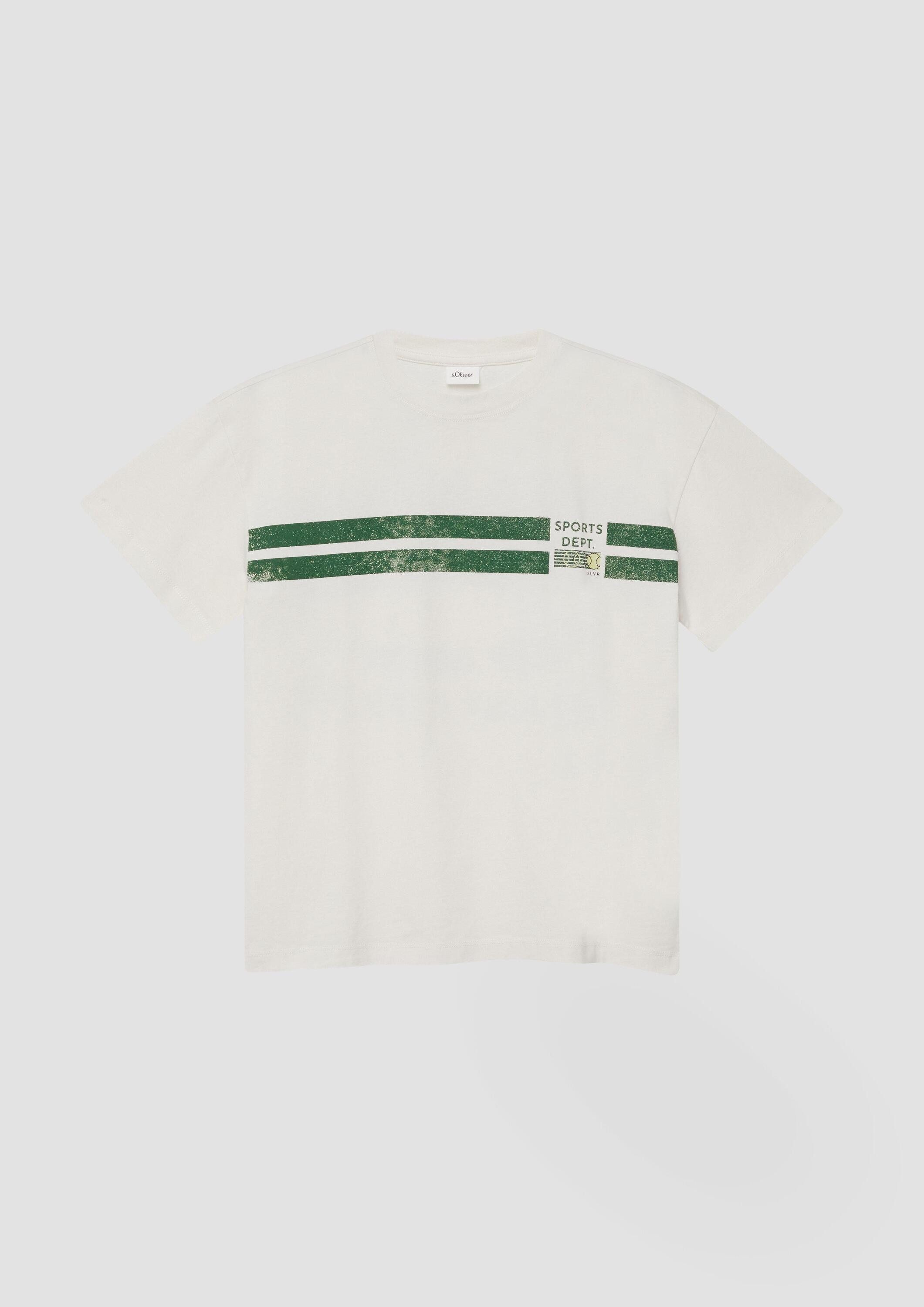 s.Oliver Kurzarmshirt T-Shirt Oversize T-Shirt mit Front- und Rückenprint