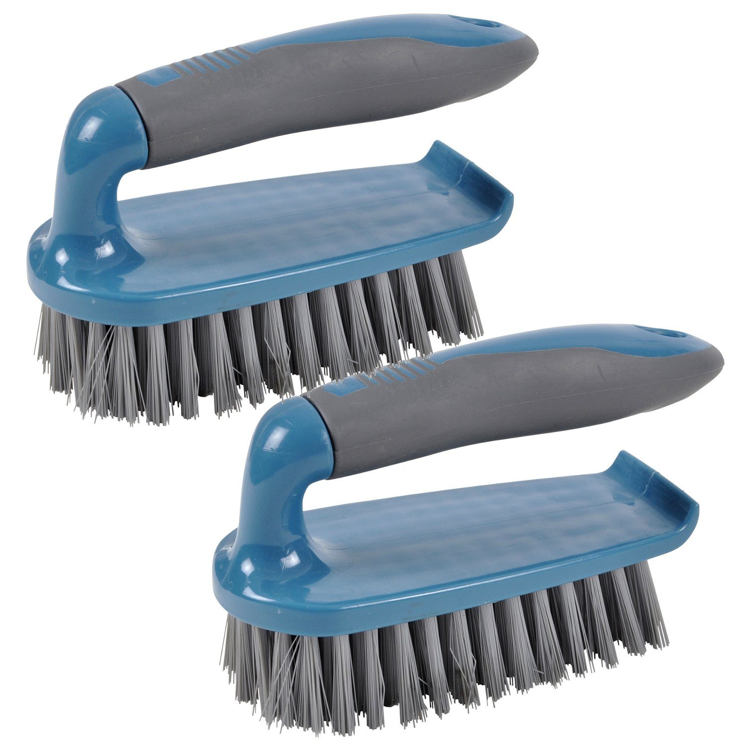 Macosa Home Reinigungsbürsten-Set Bürste Griff (Reinigungsbürsten mit grau, groß Griff mit Set, blau 2-tlg), Reinigungsbürsten